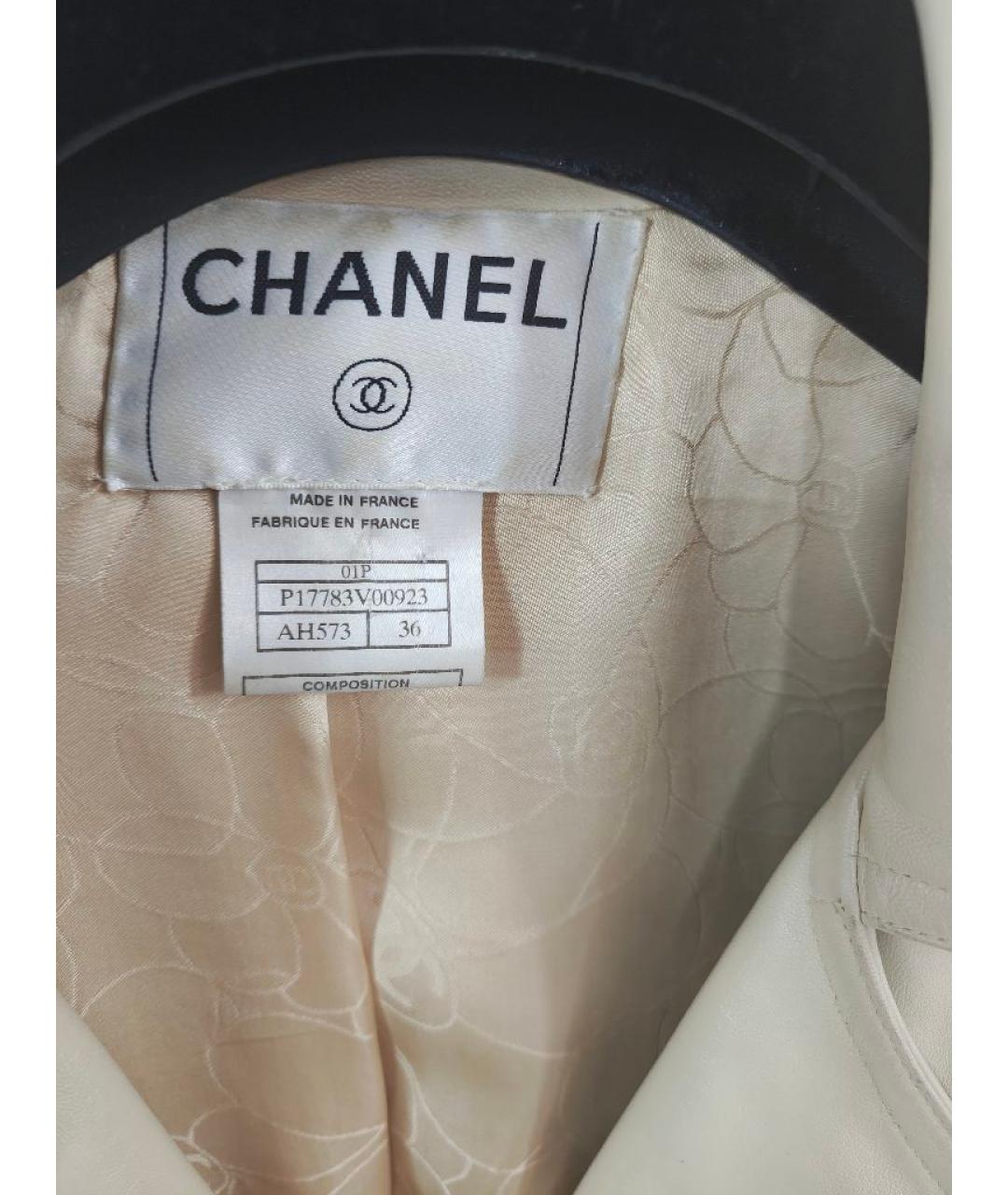 CHANEL Бежевая кожаная куртка, фото 6