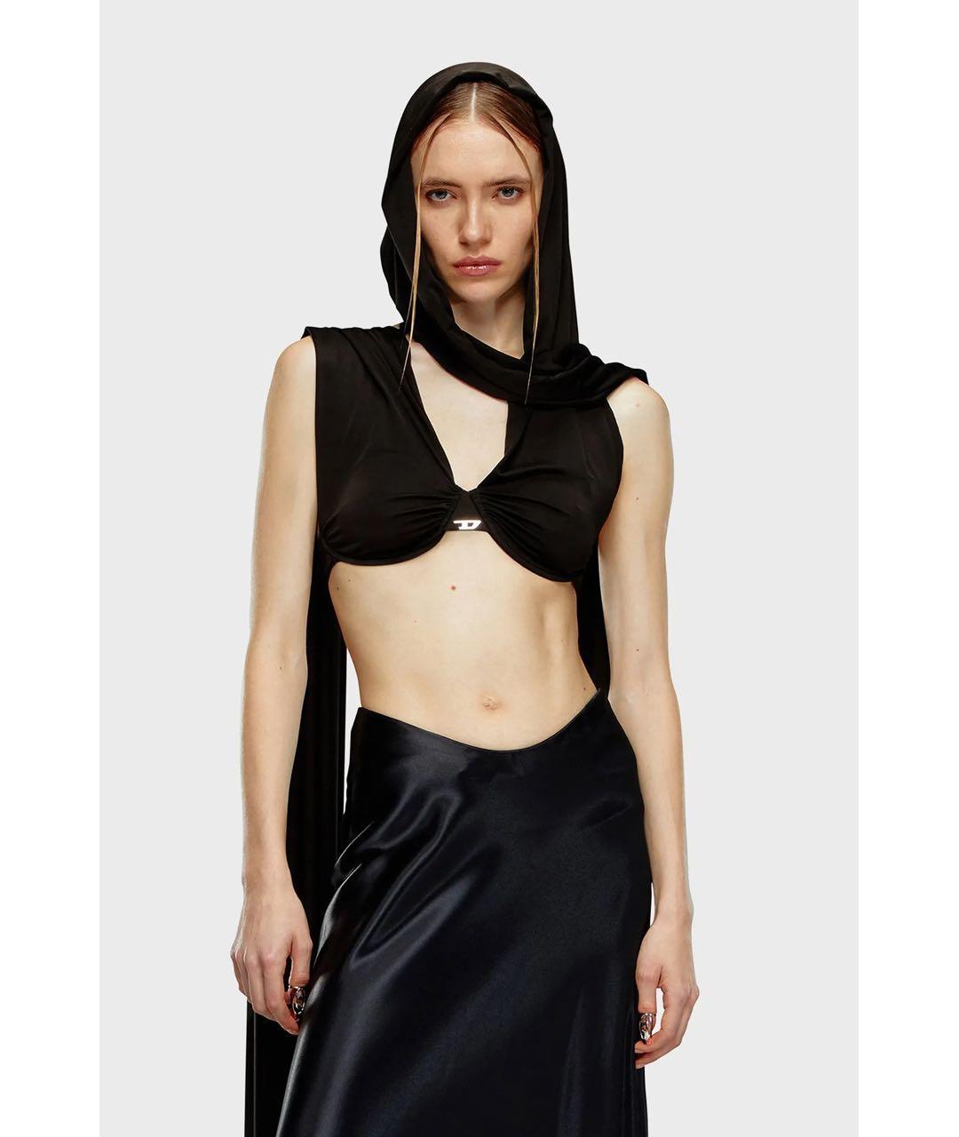 DIESEL Черная вискозная майка, фото 7