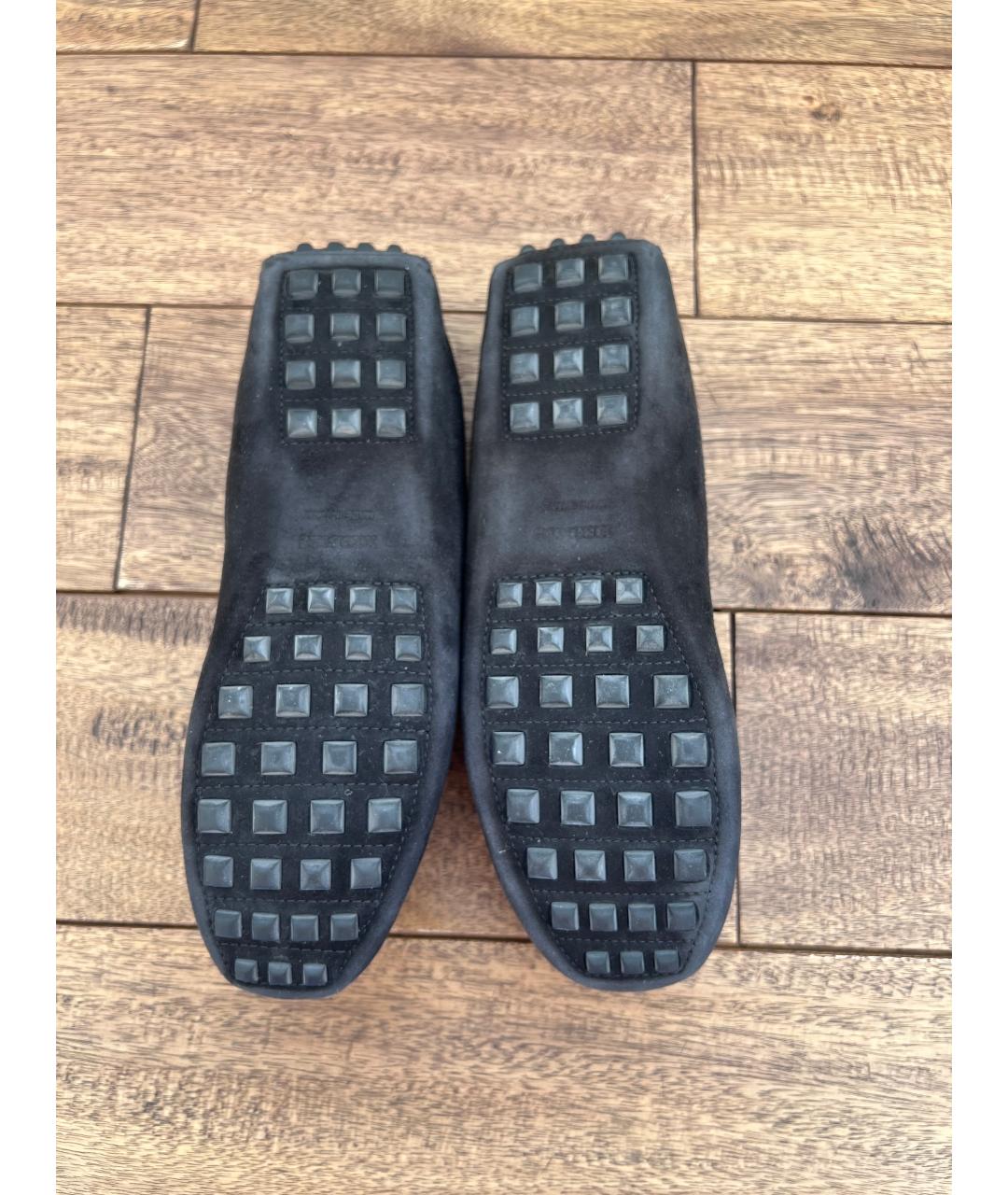 HERMES Черные замшевые мокасины, фото 5