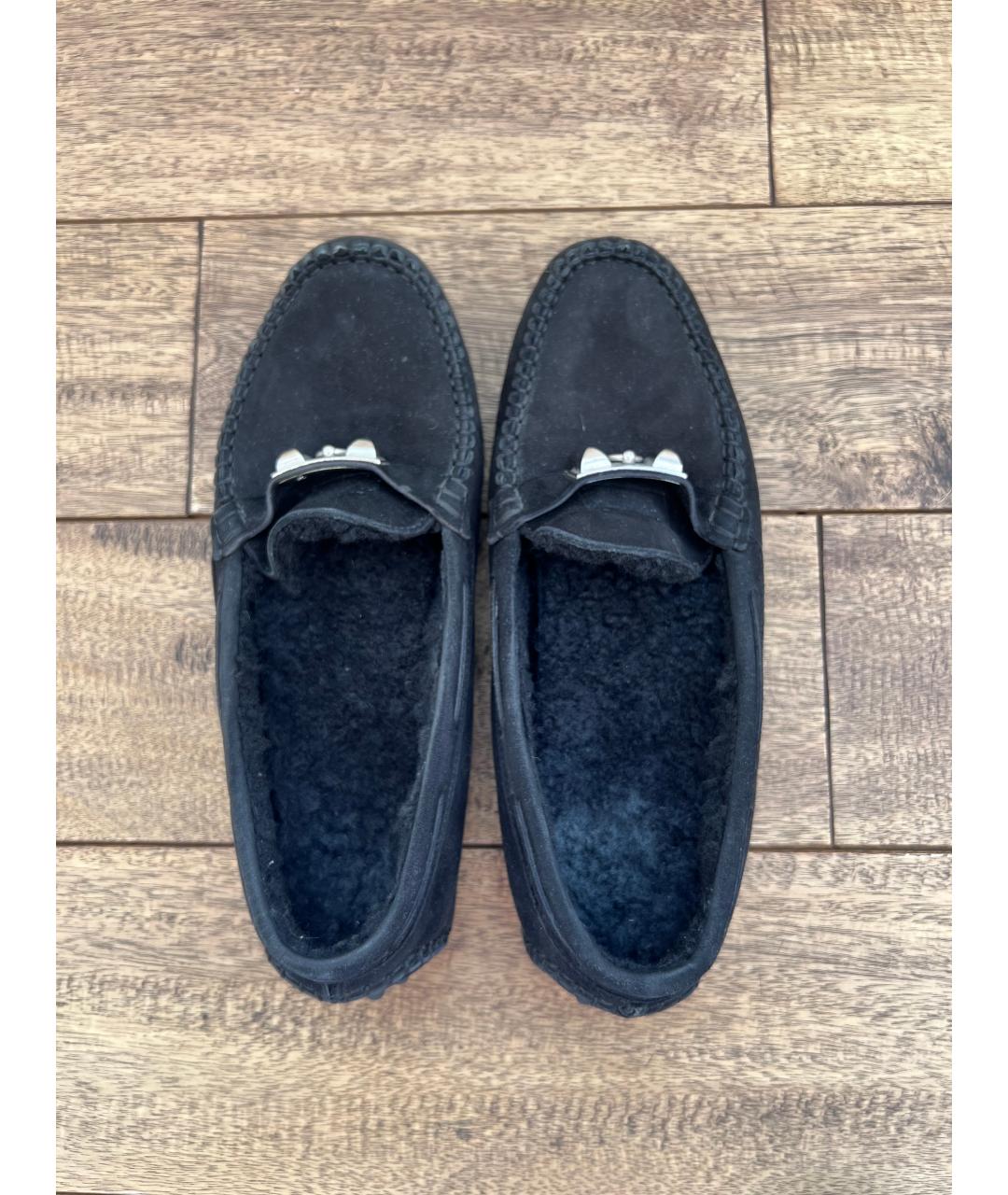 HERMES Черные замшевые мокасины, фото 3
