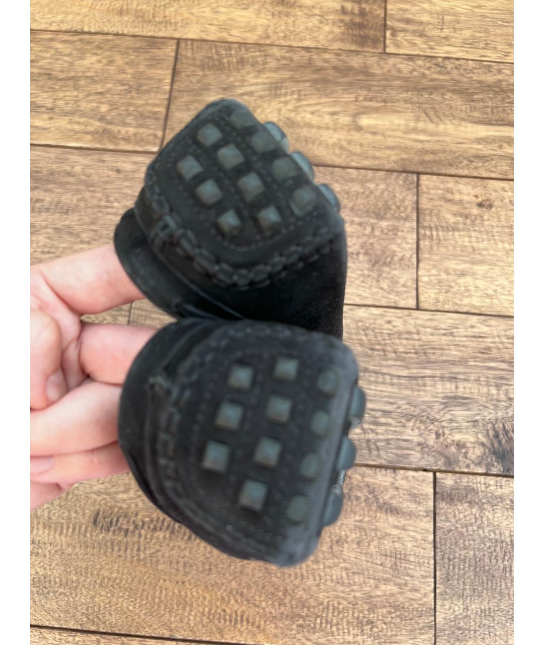 HERMES Черные замшевые мокасины, фото 4