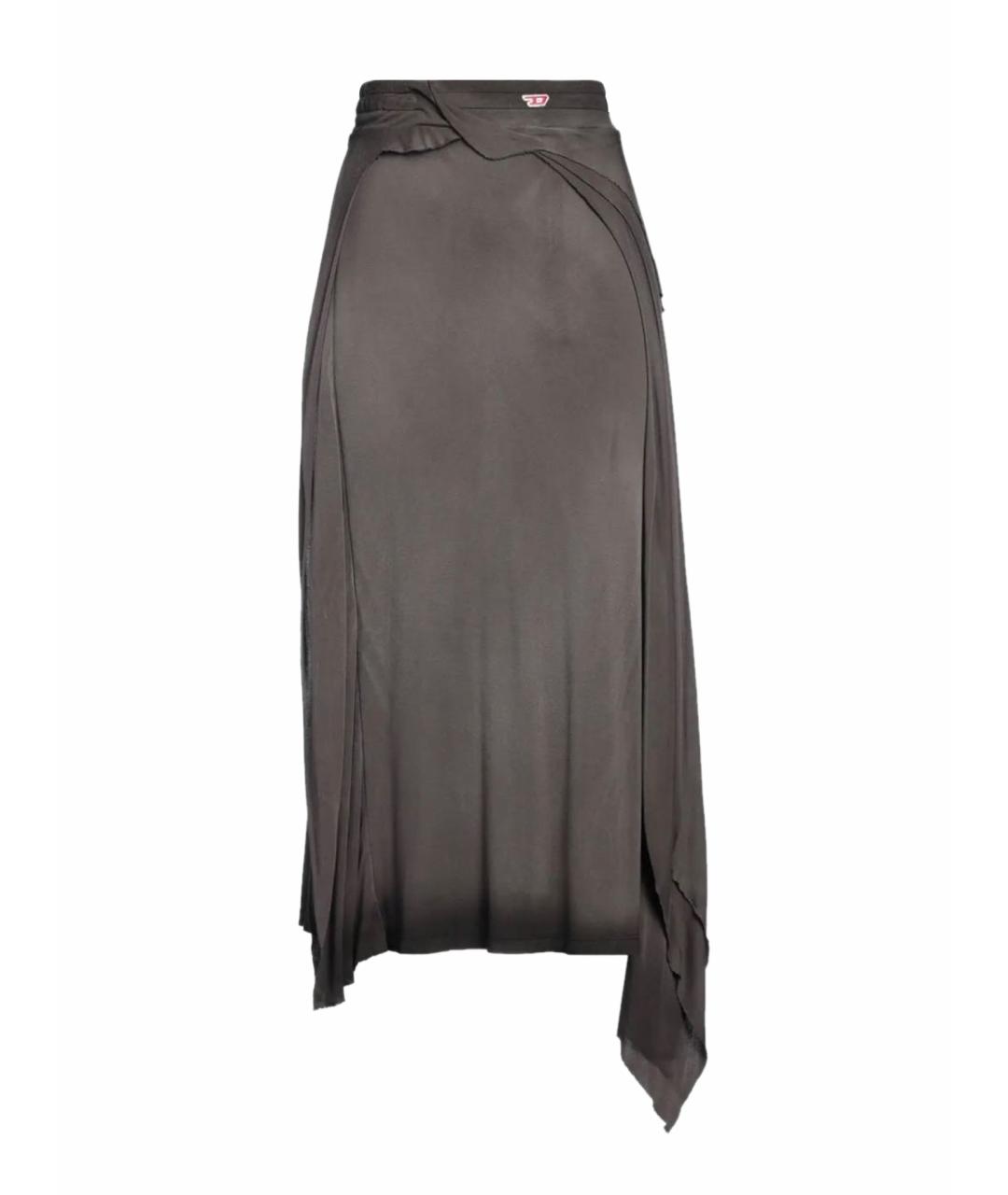 DIESEL Серая вискозная юбка миди, фото 1