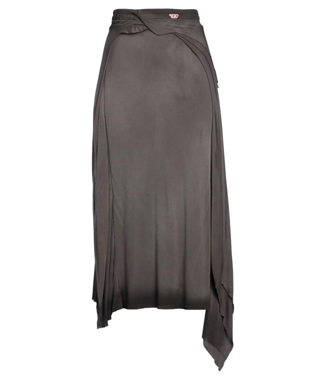 DIESEL Серая вискозная юбка миди, фото 2