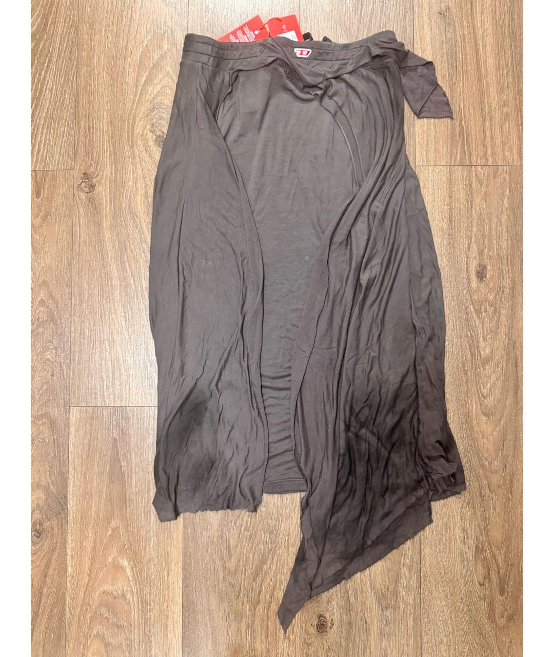 DIESEL Серая вискозная юбка миди, фото 3