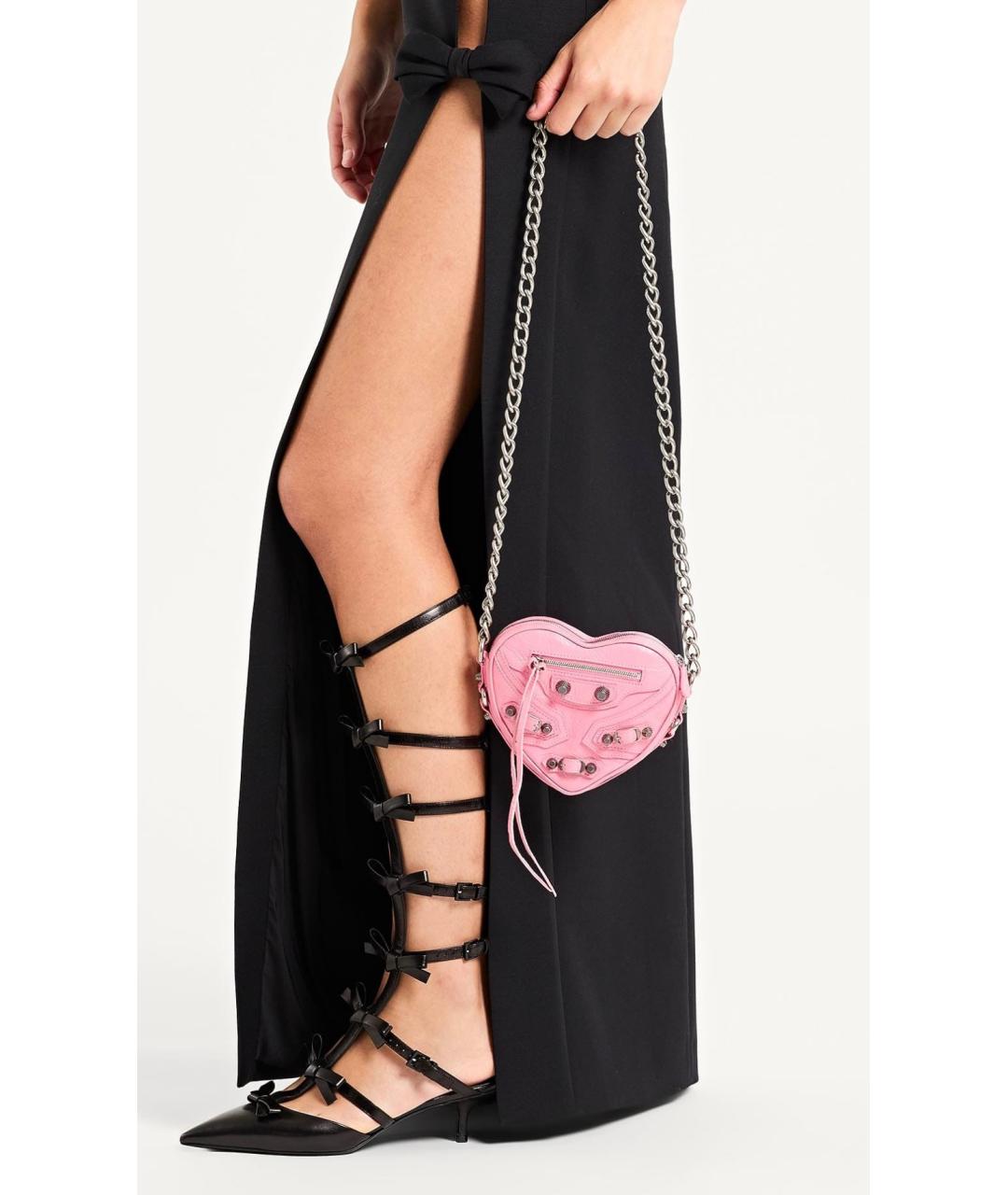 BALENCIAGA Розовая кожаная сумка через плечо, фото 9