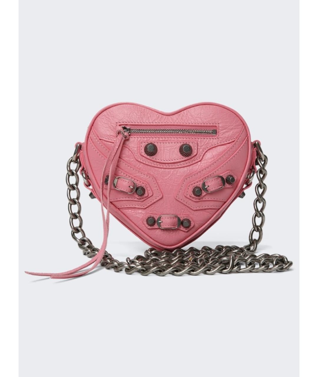 BALENCIAGA Розовая кожаная сумка через плечо, фото 4