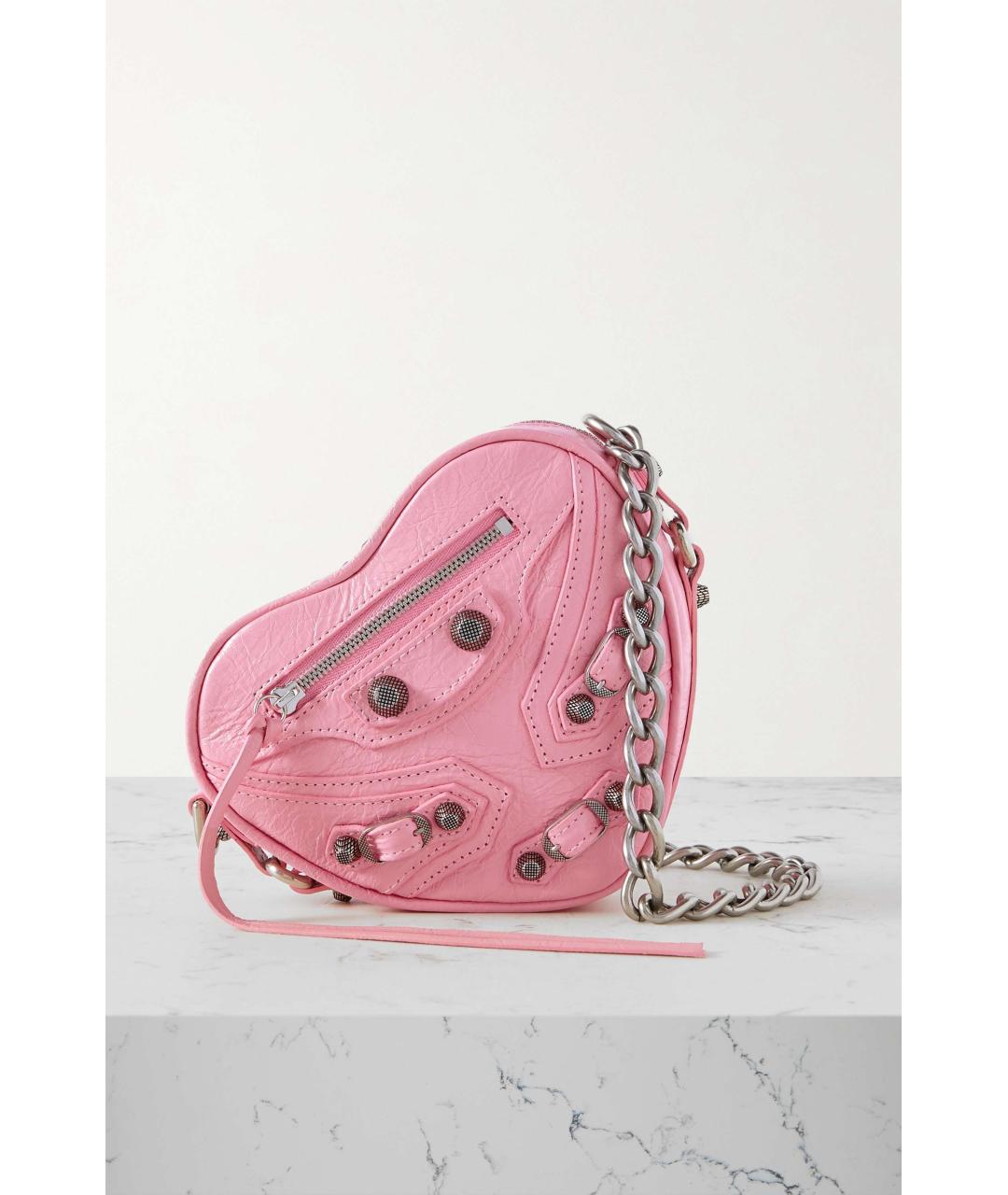 BALENCIAGA Розовая кожаная сумка через плечо, фото 2