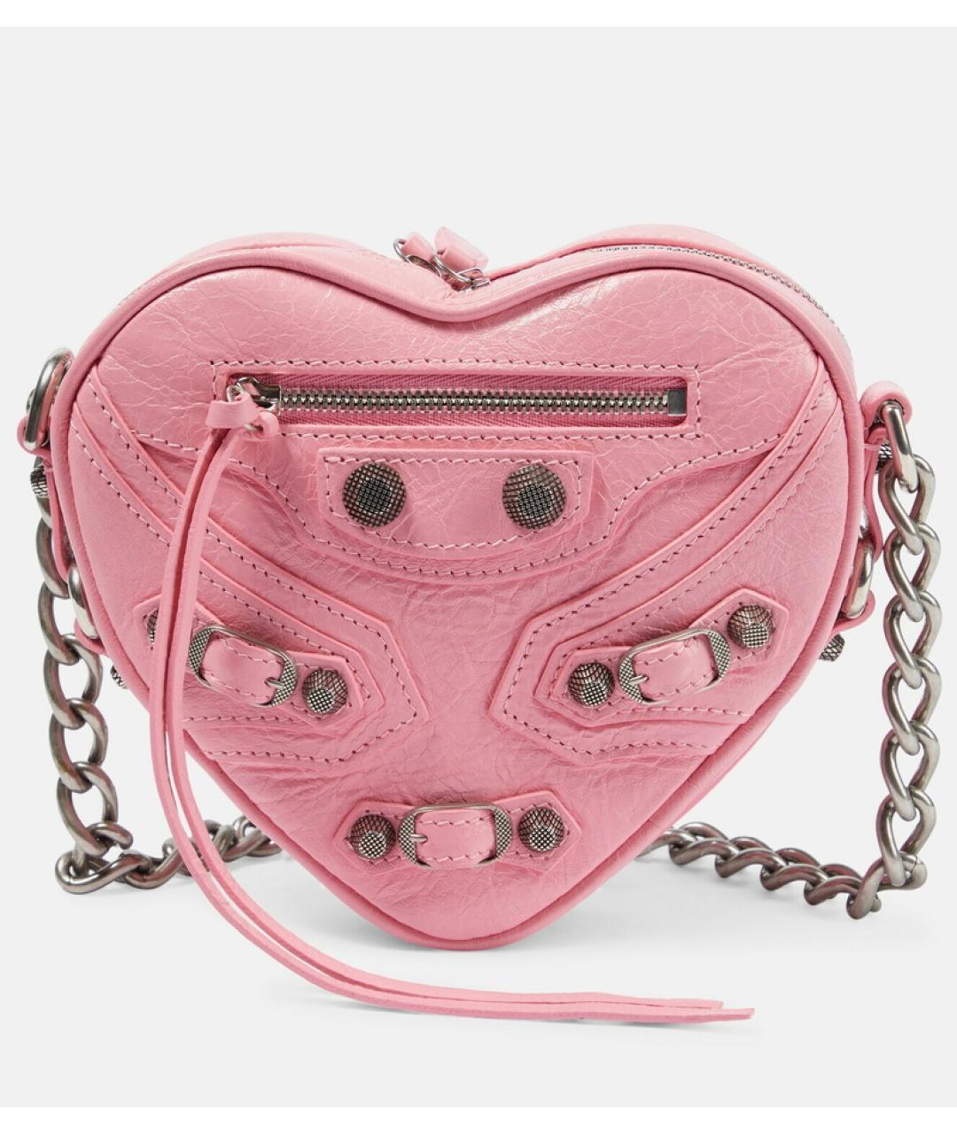 BALENCIAGA Розовая кожаная сумка через плечо, фото 3