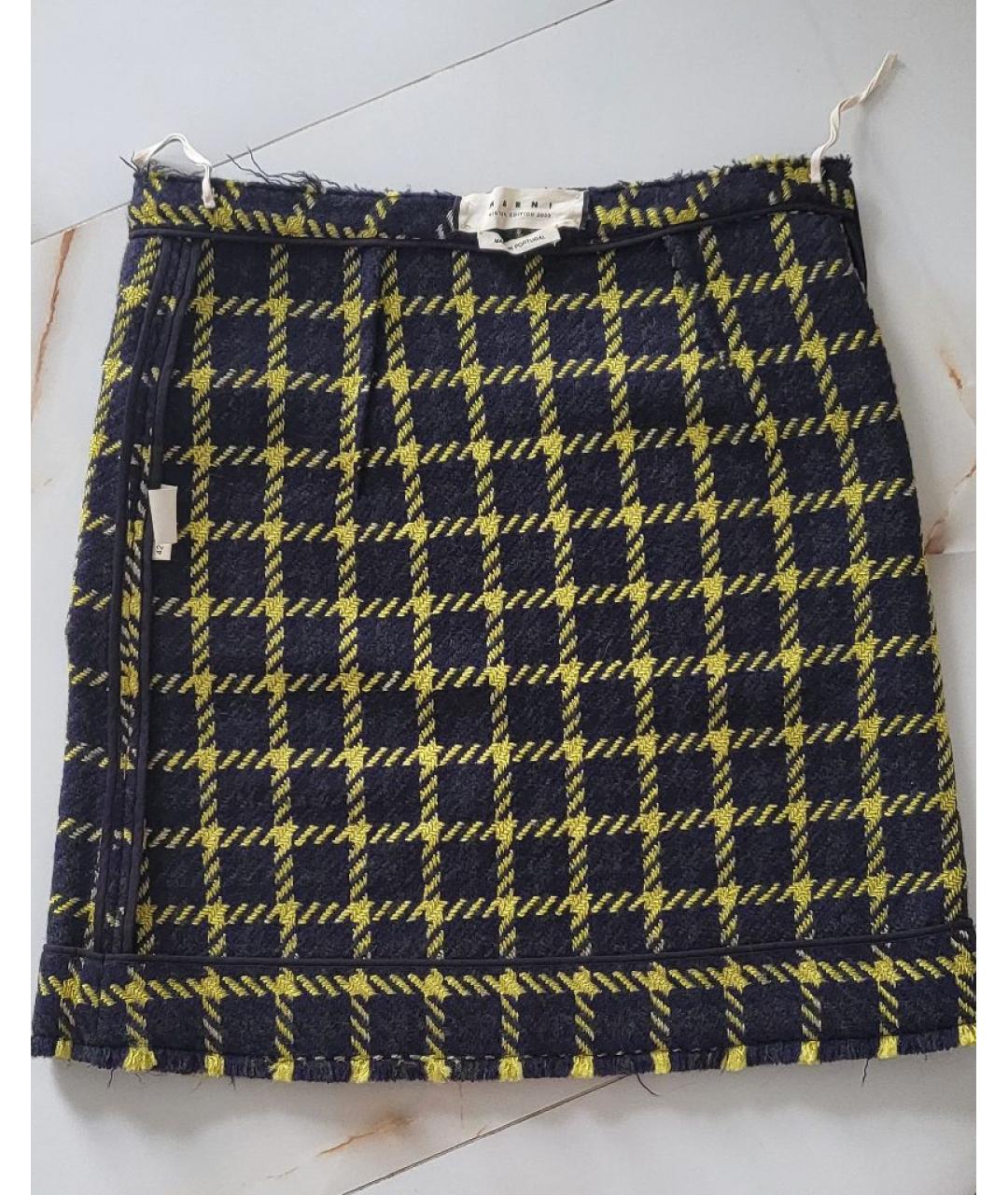 MARNI Мульти шерстяная юбка мини, фото 2