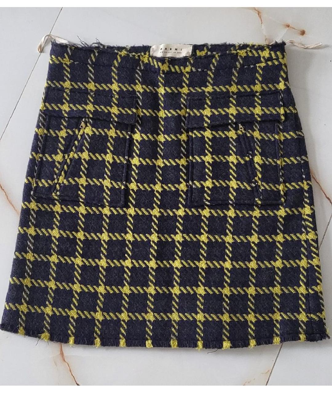 MARNI Мульти шерстяная юбка мини, фото 10