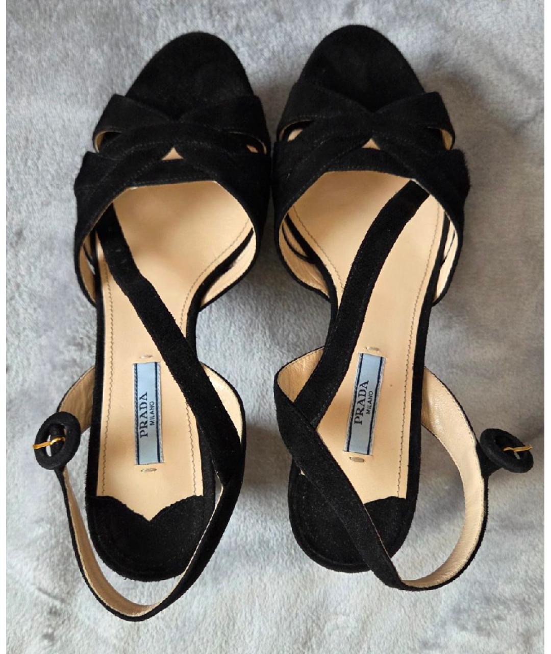 PRADA Черные замшевые туфли, фото 3