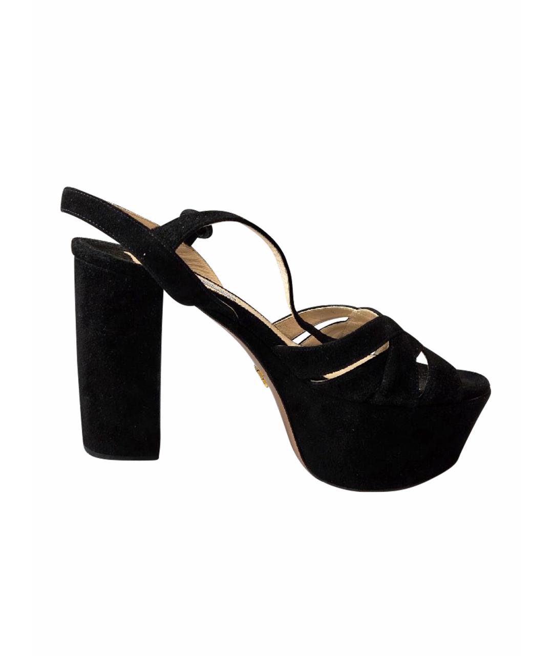 PRADA Черные замшевые туфли, фото 1