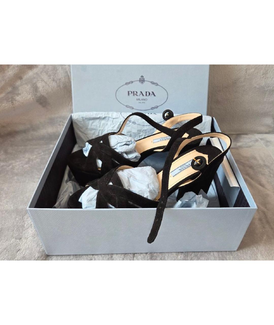 PRADA Черные замшевые туфли, фото 5