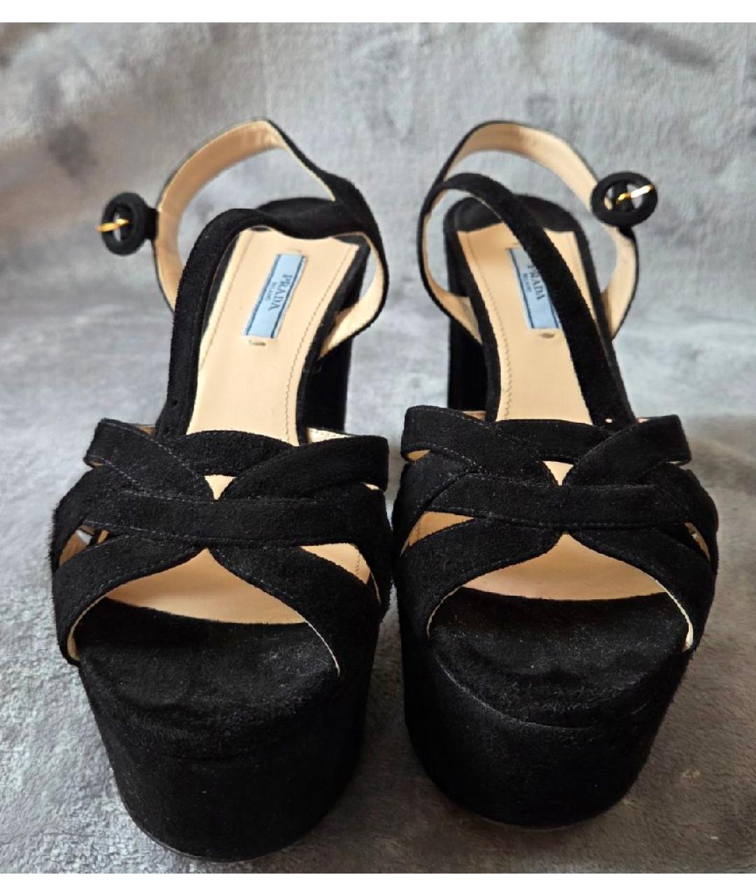 PRADA Черные замшевые туфли, фото 2