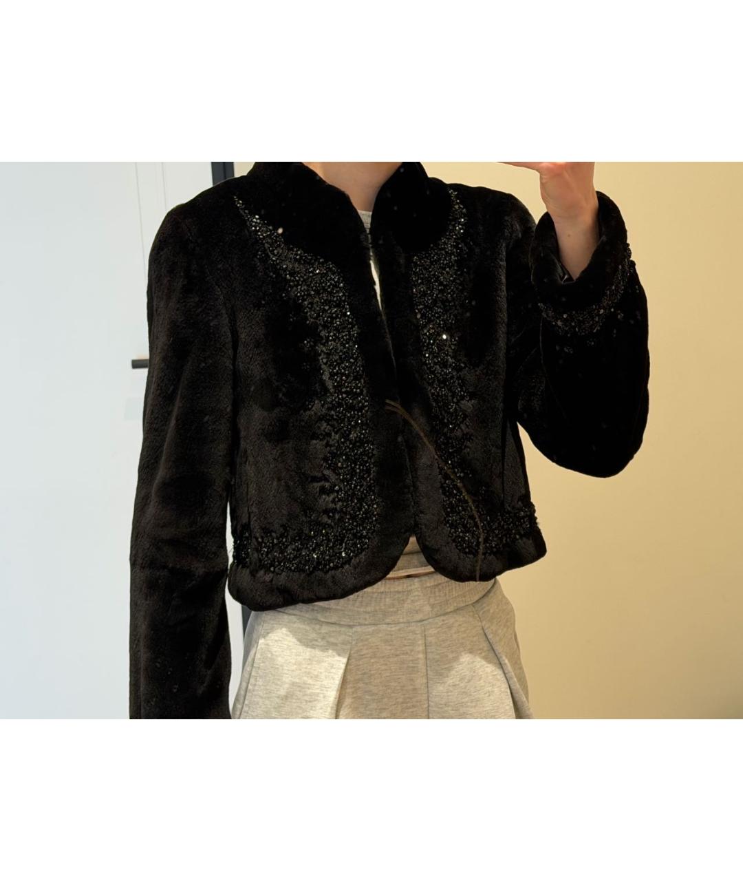 VALENTINO Черная меховая шуба, фото 6