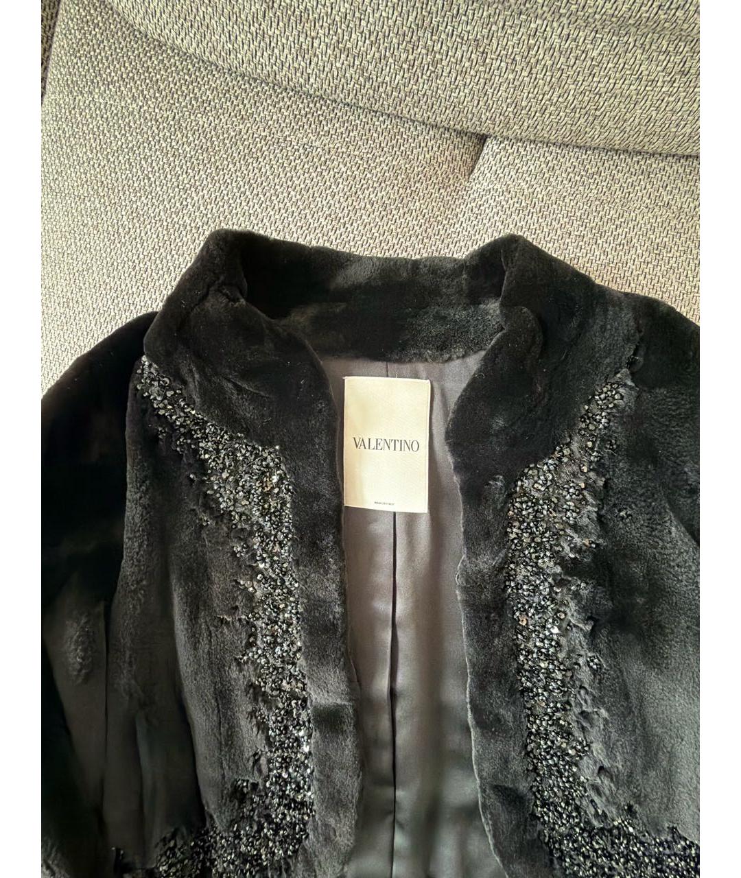 VALENTINO Черная меховая шуба, фото 3