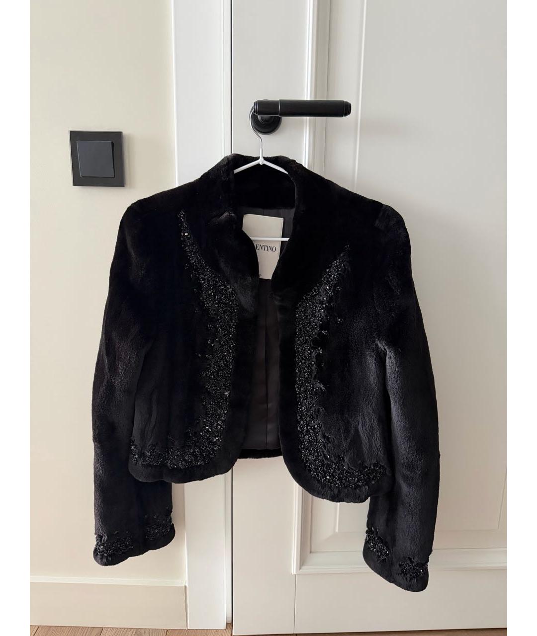 VALENTINO Черная меховая шуба, фото 8