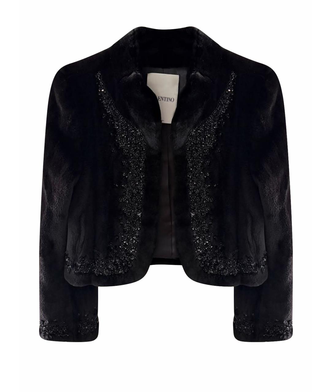 VALENTINO Черная меховая шуба, фото 1