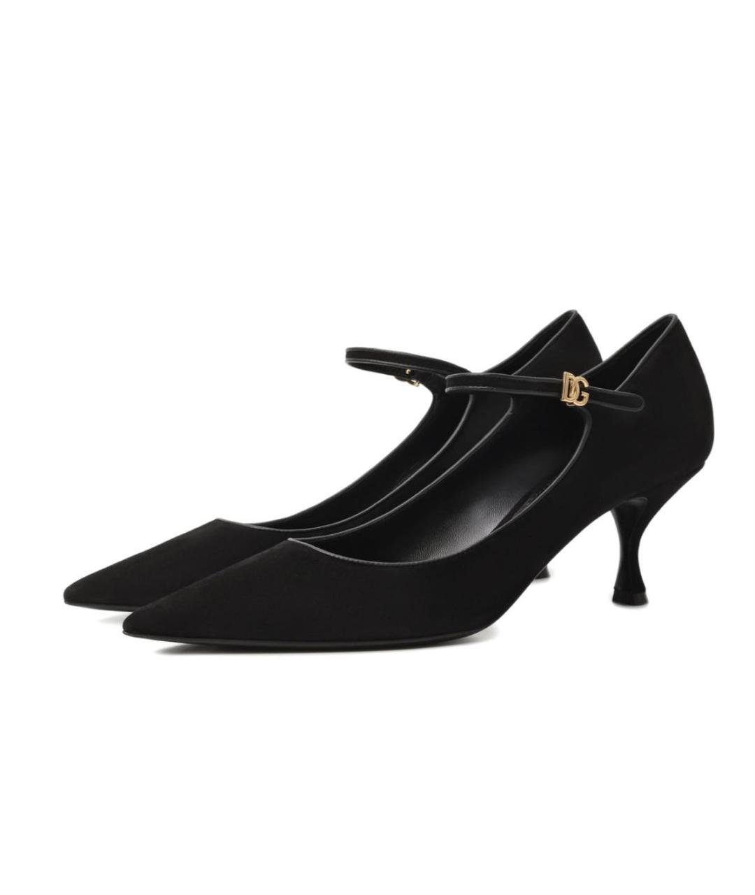 DOLCE&GABBANA Черные замшевые туфли, фото 2