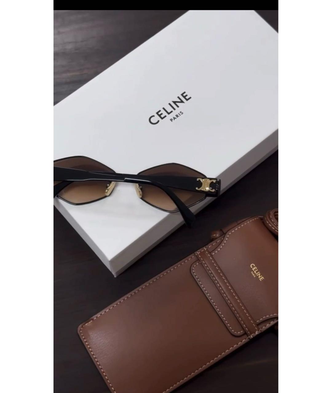 CELINE Черные пластиковые солнцезащитные очки, фото 2