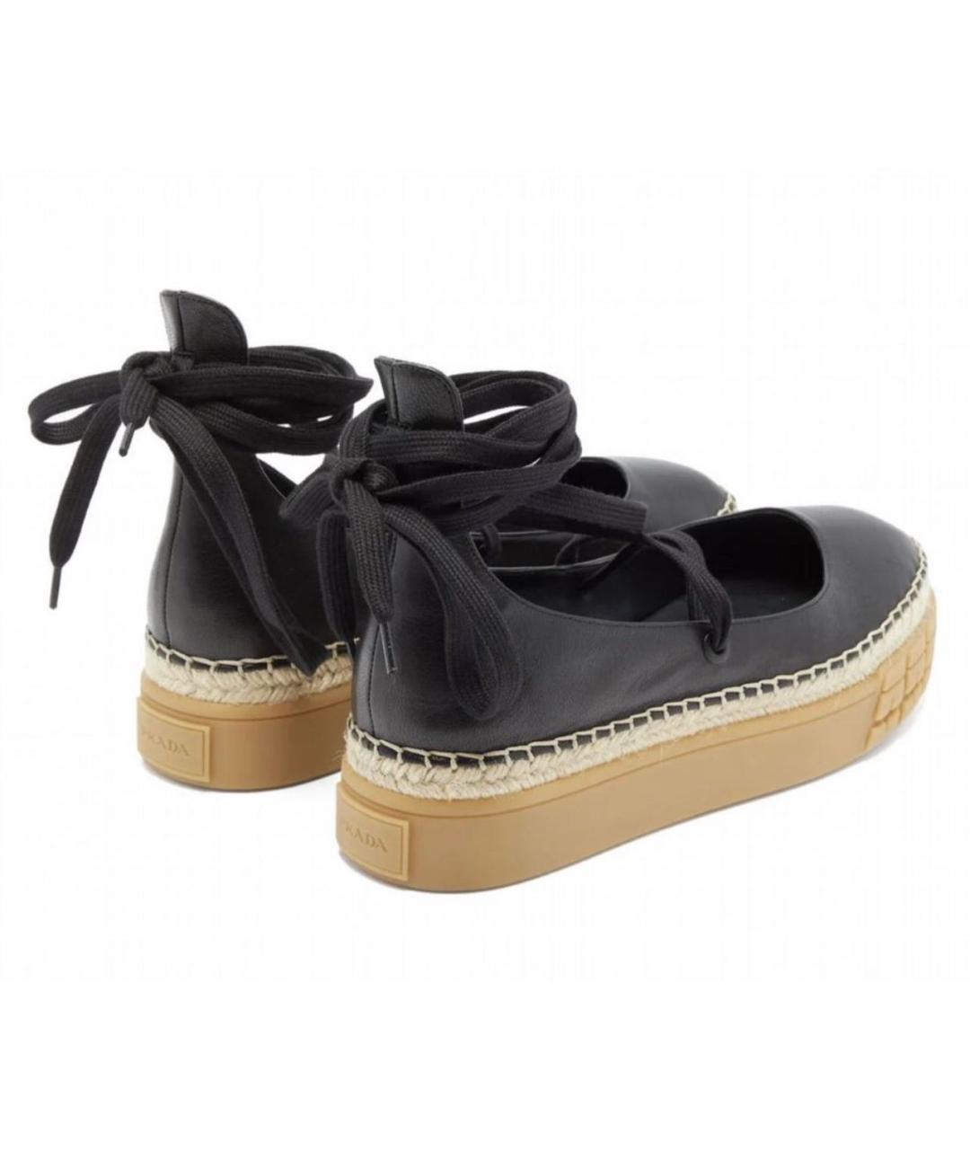 PRADA Черные кожаные эспадрильи, фото 6