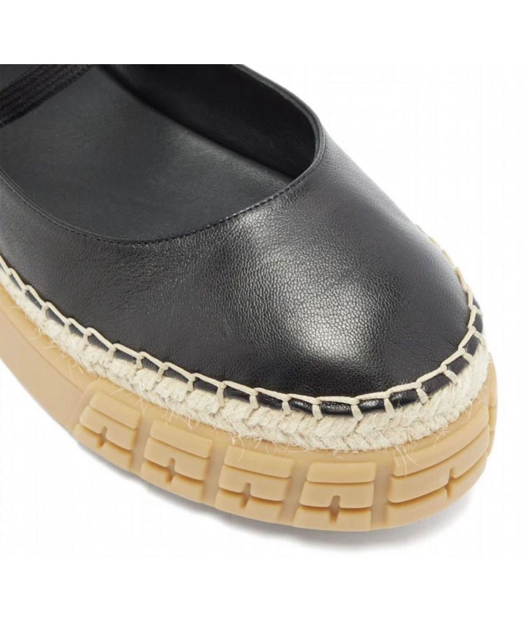 PRADA Черные кожаные эспадрильи, фото 3