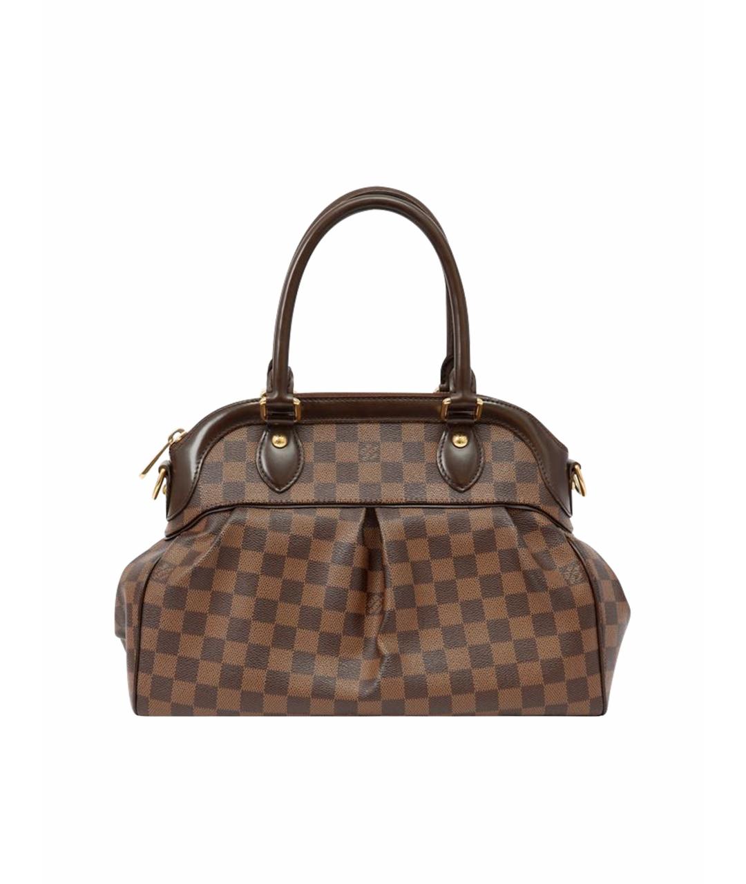 LOUIS VUITTON Коричневая кожаная сумка с короткими ручками, фото 1