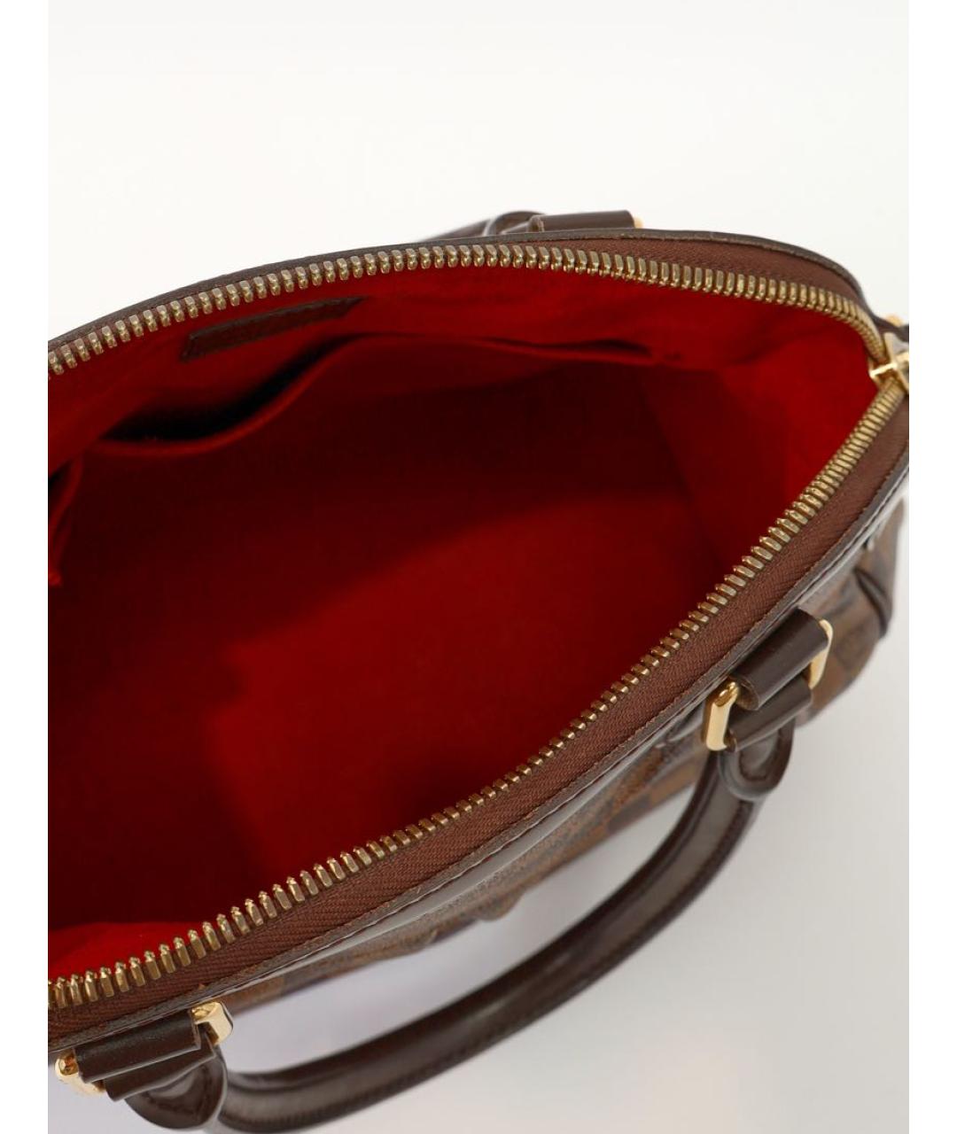 LOUIS VUITTON Коричневая кожаная сумка с короткими ручками, фото 8