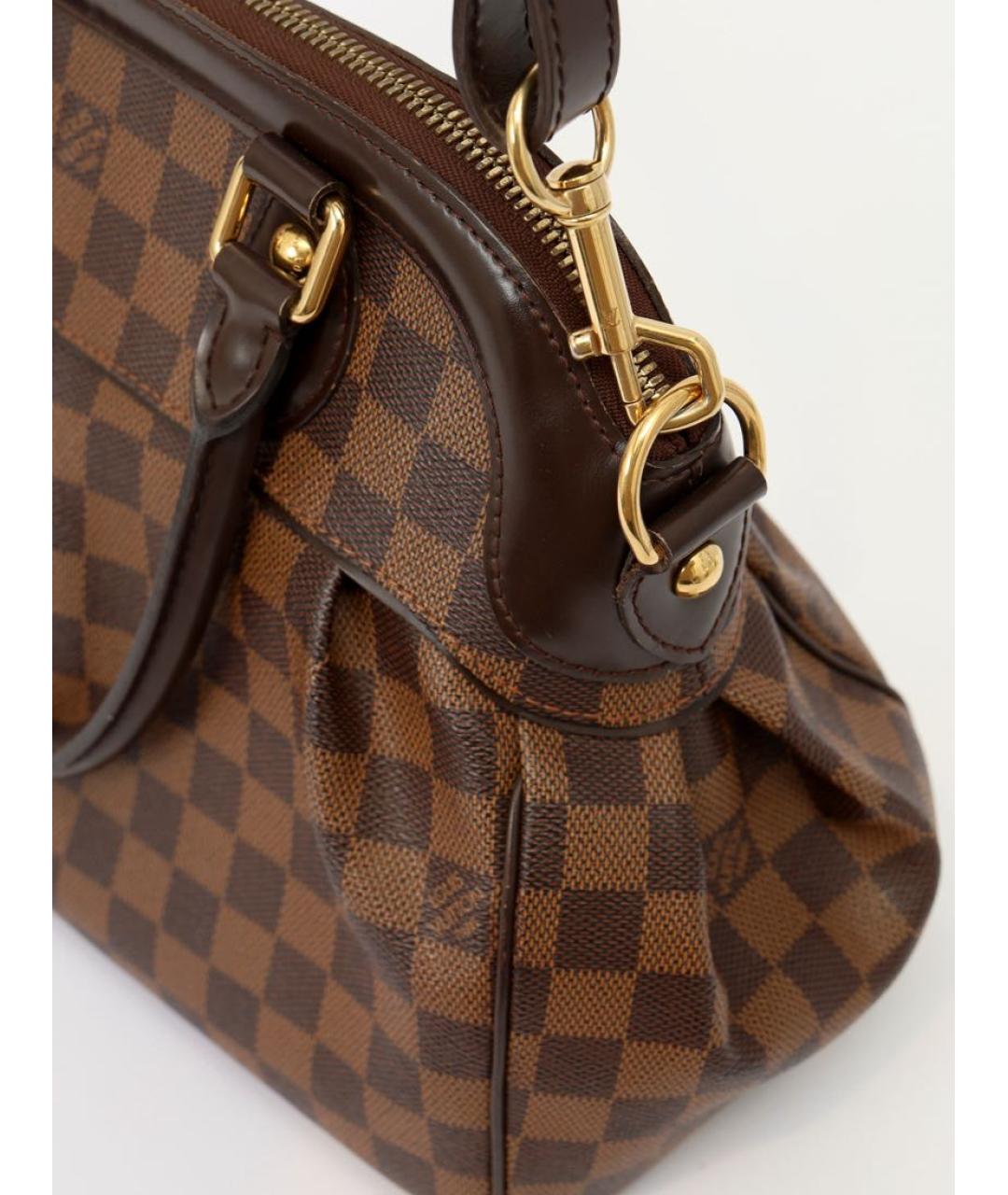 LOUIS VUITTON Коричневая кожаная сумка с короткими ручками, фото 5