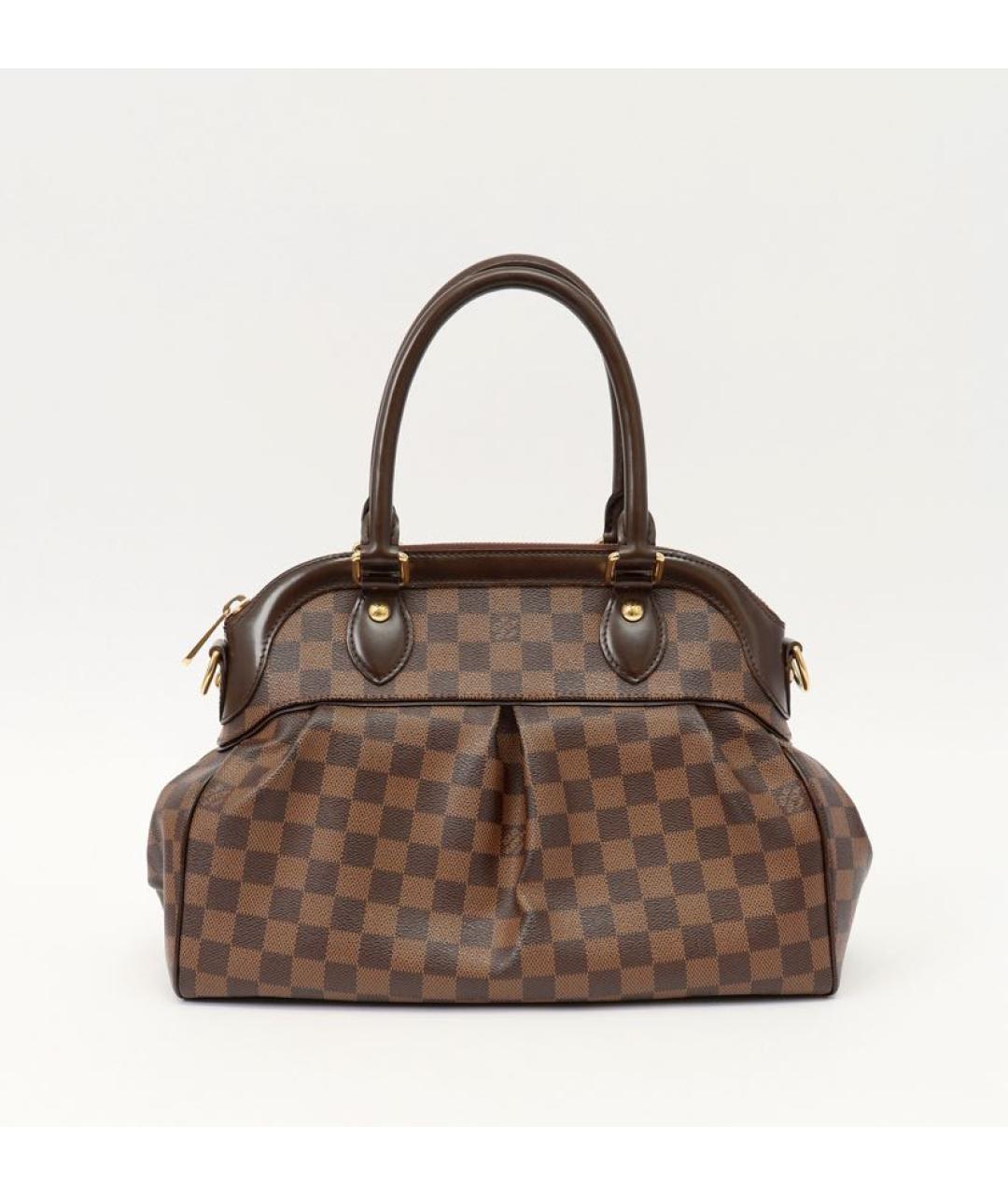 LOUIS VUITTON Коричневая кожаная сумка с короткими ручками, фото 9