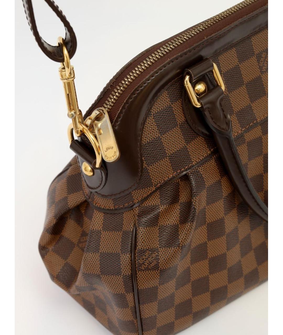 LOUIS VUITTON Коричневая кожаная сумка с короткими ручками, фото 4