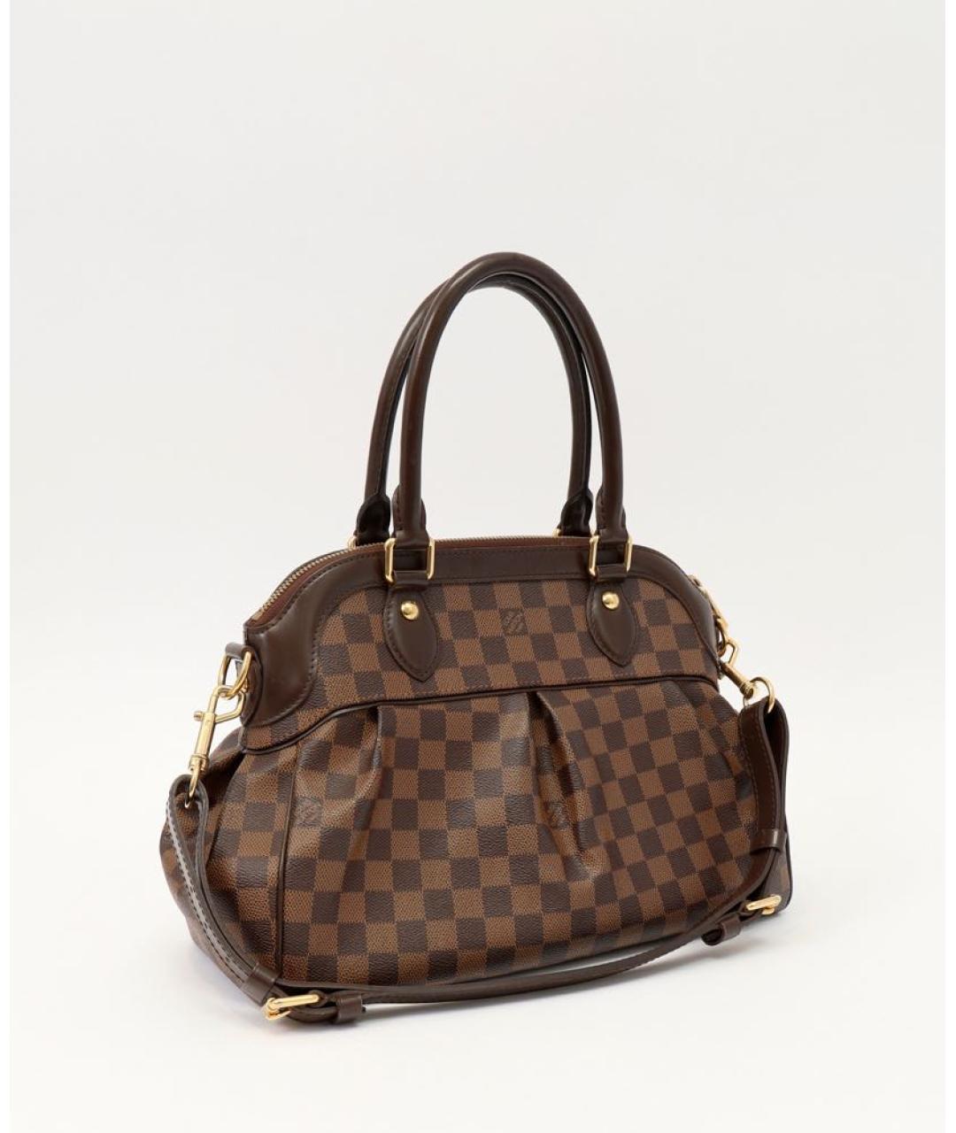 LOUIS VUITTON Коричневая кожаная сумка с короткими ручками, фото 3