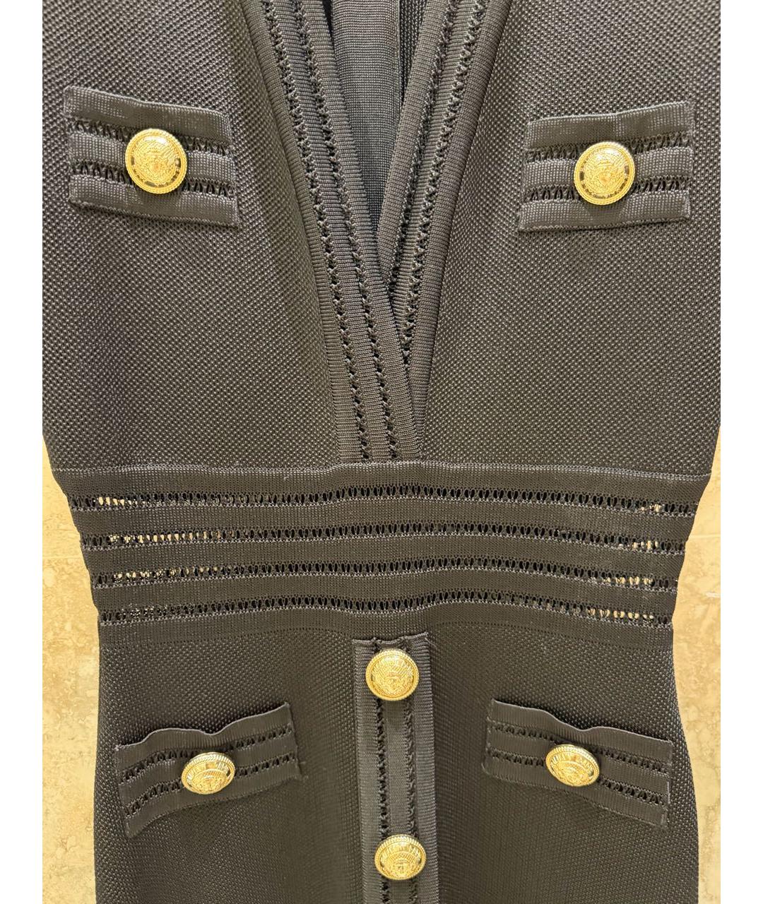 BALMAIN Черное шелковое вечернее платье, фото 4