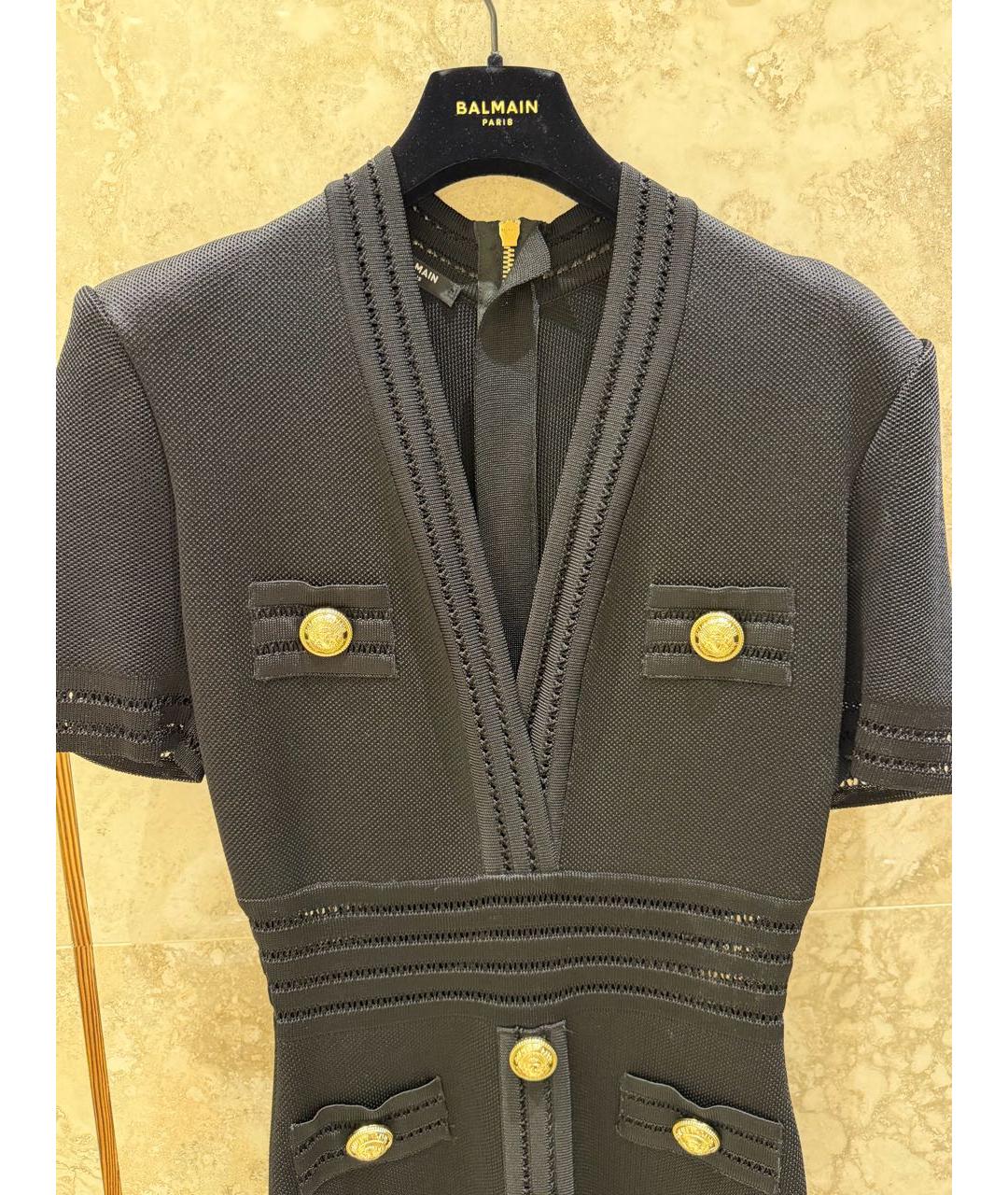 BALMAIN Черное шелковое вечернее платье, фото 3