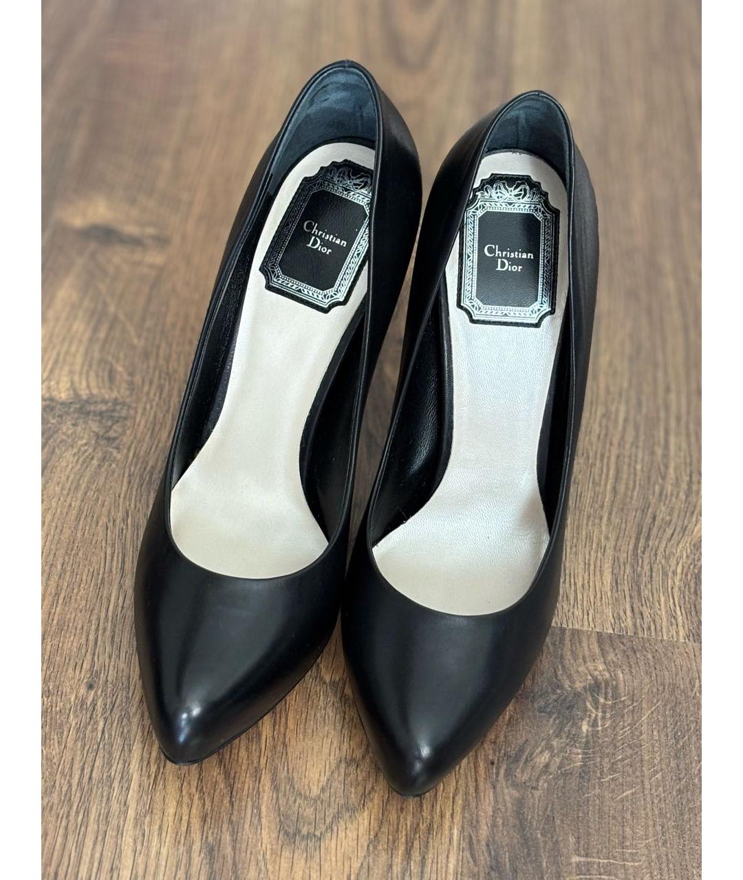 CHRISTIAN DIOR Черные кожаные туфли, фото 2