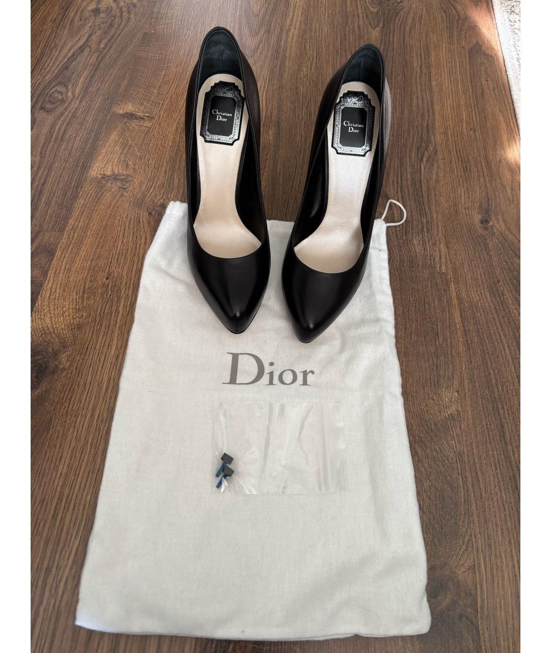 CHRISTIAN DIOR Черные кожаные туфли, фото 5