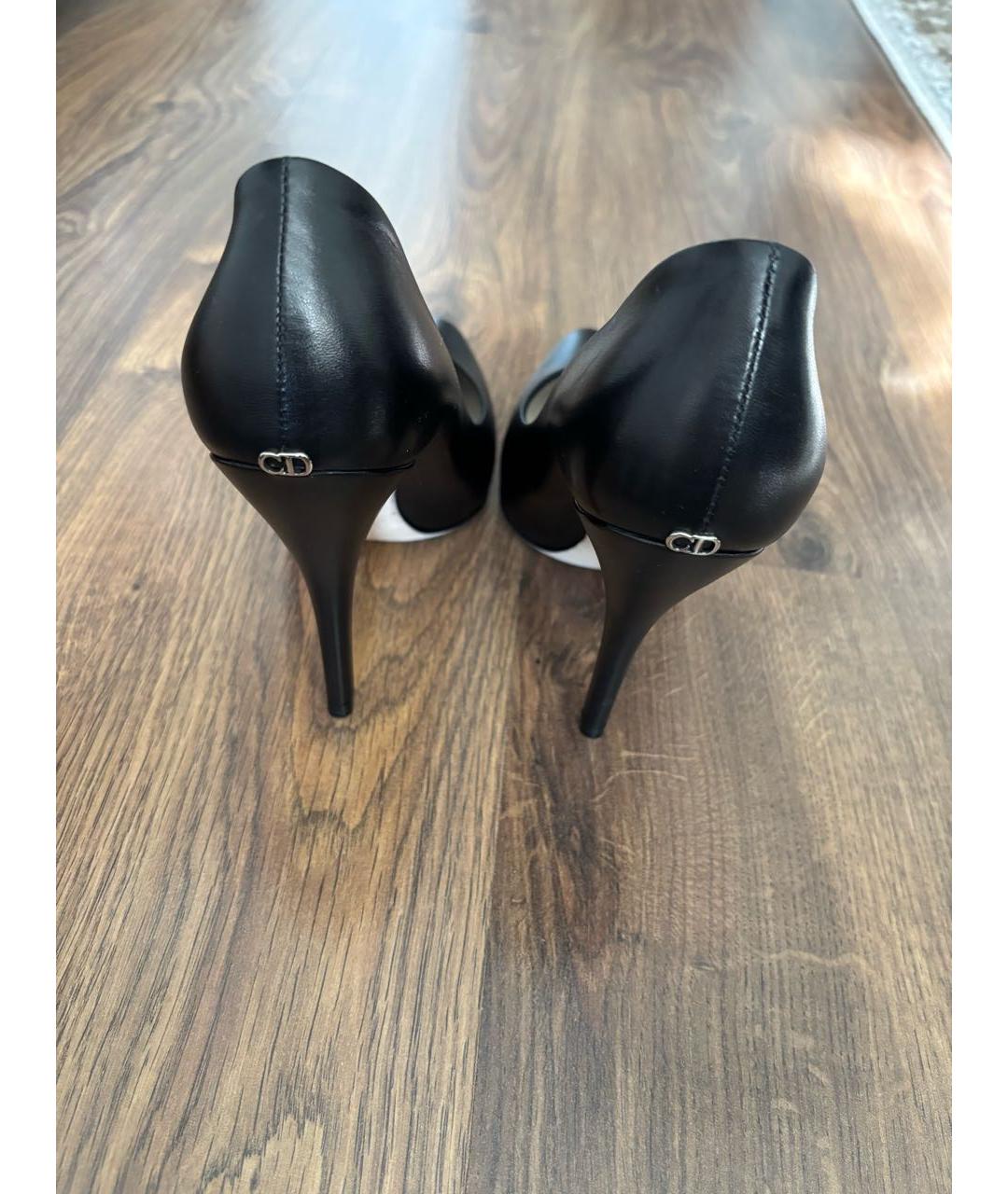 CHRISTIAN DIOR Черные кожаные туфли, фото 3