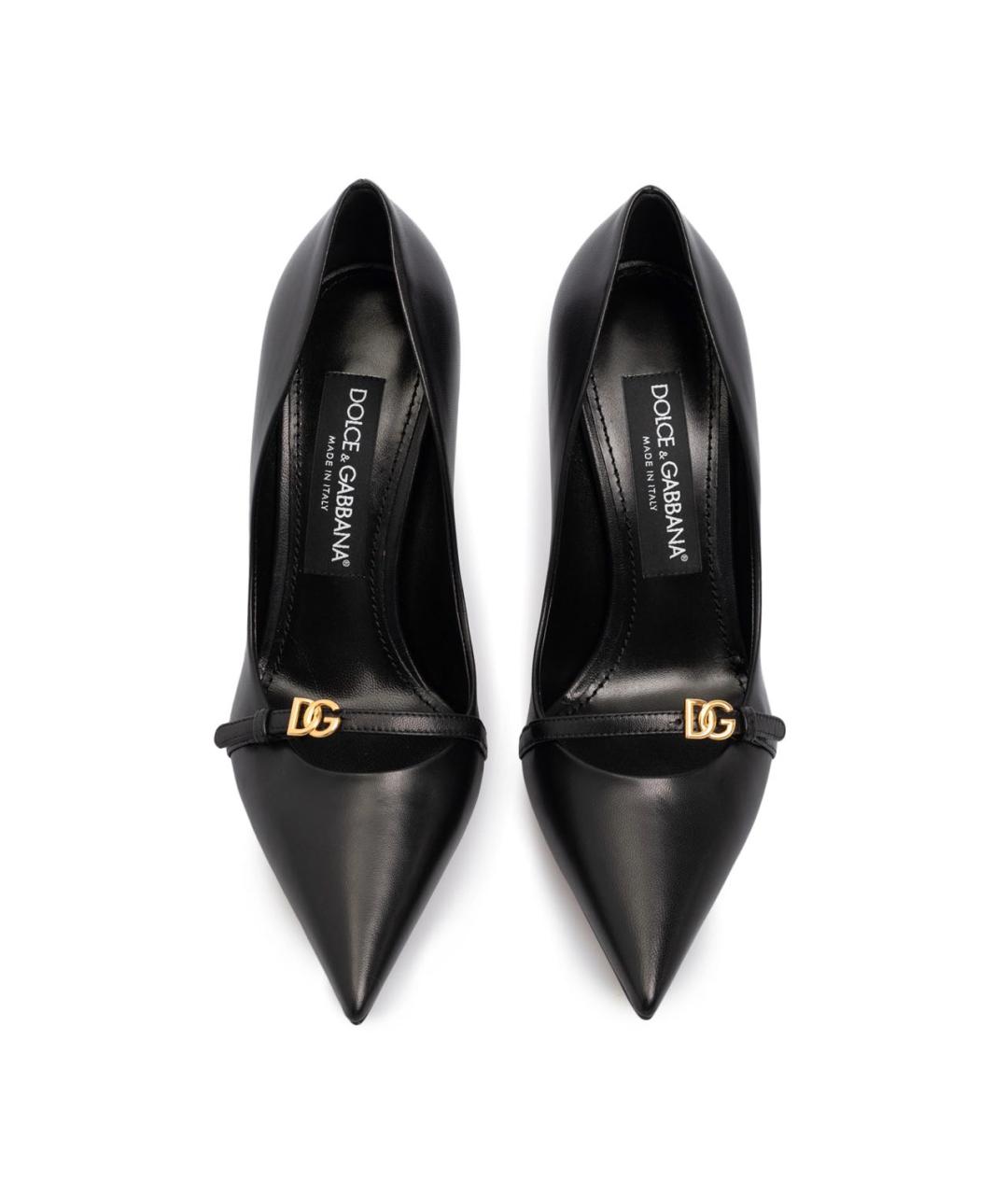 DOLCE&GABBANA Черные кожаные туфли, фото 3