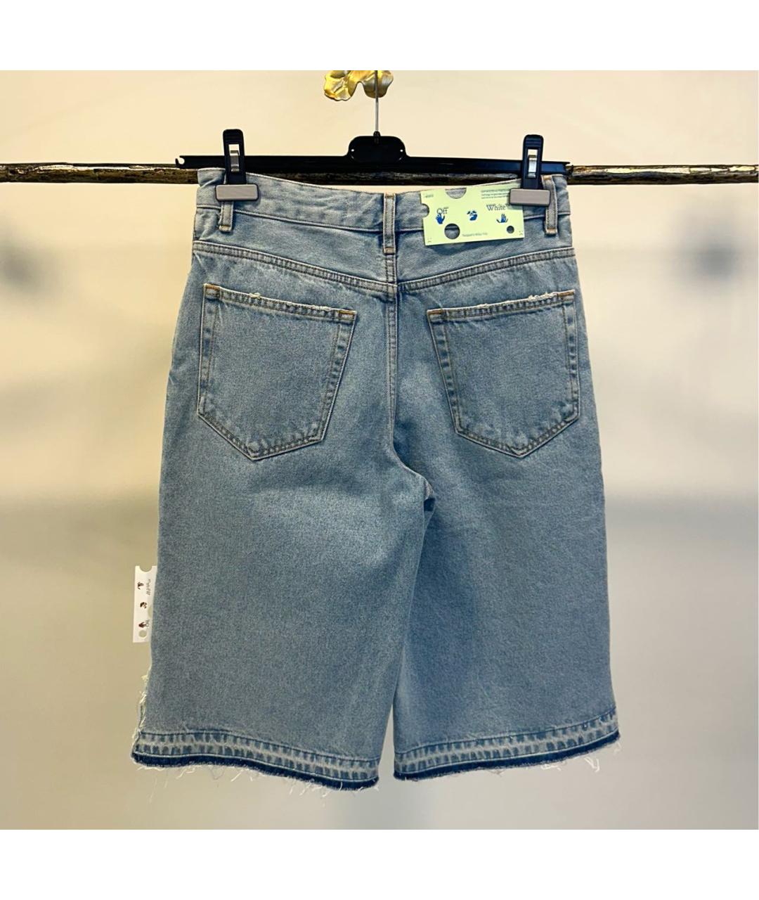 OFF-WHITE Голубые хлопковые шорты, фото 2