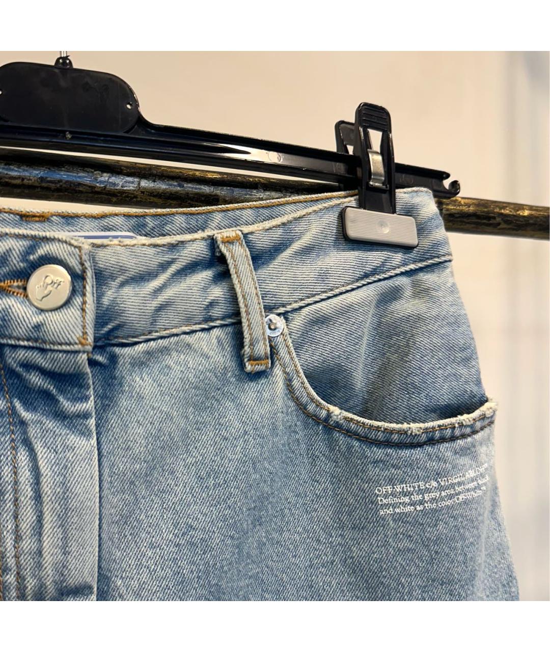 OFF-WHITE Голубые хлопковые шорты, фото 3