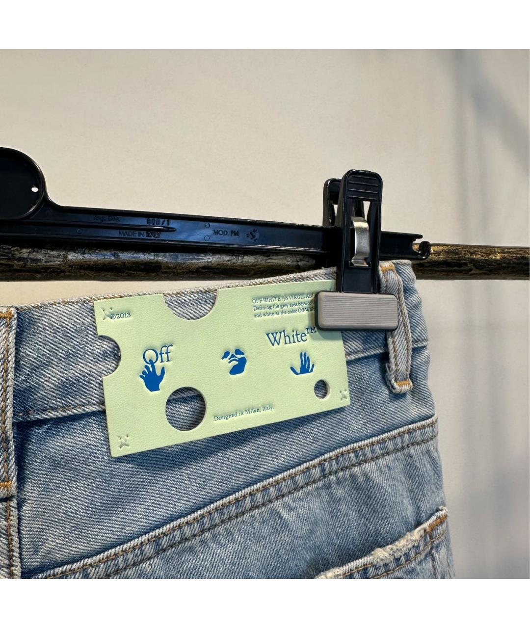 OFF-WHITE Голубые хлопковые шорты, фото 5