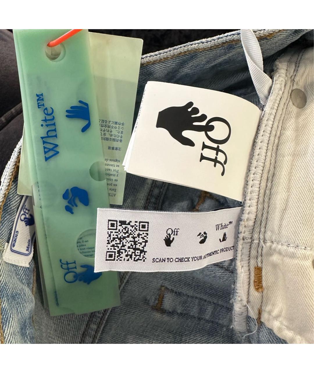 OFF-WHITE Голубые хлопковые шорты, фото 8