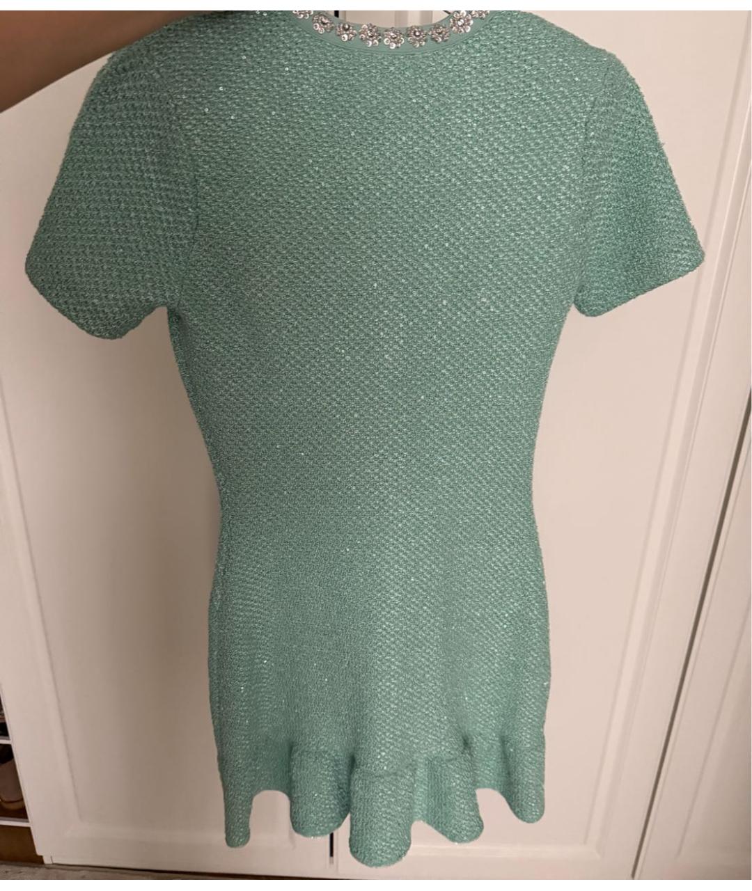 SELF-PORTRAIT Салатовыое твидовое платье, фото 3