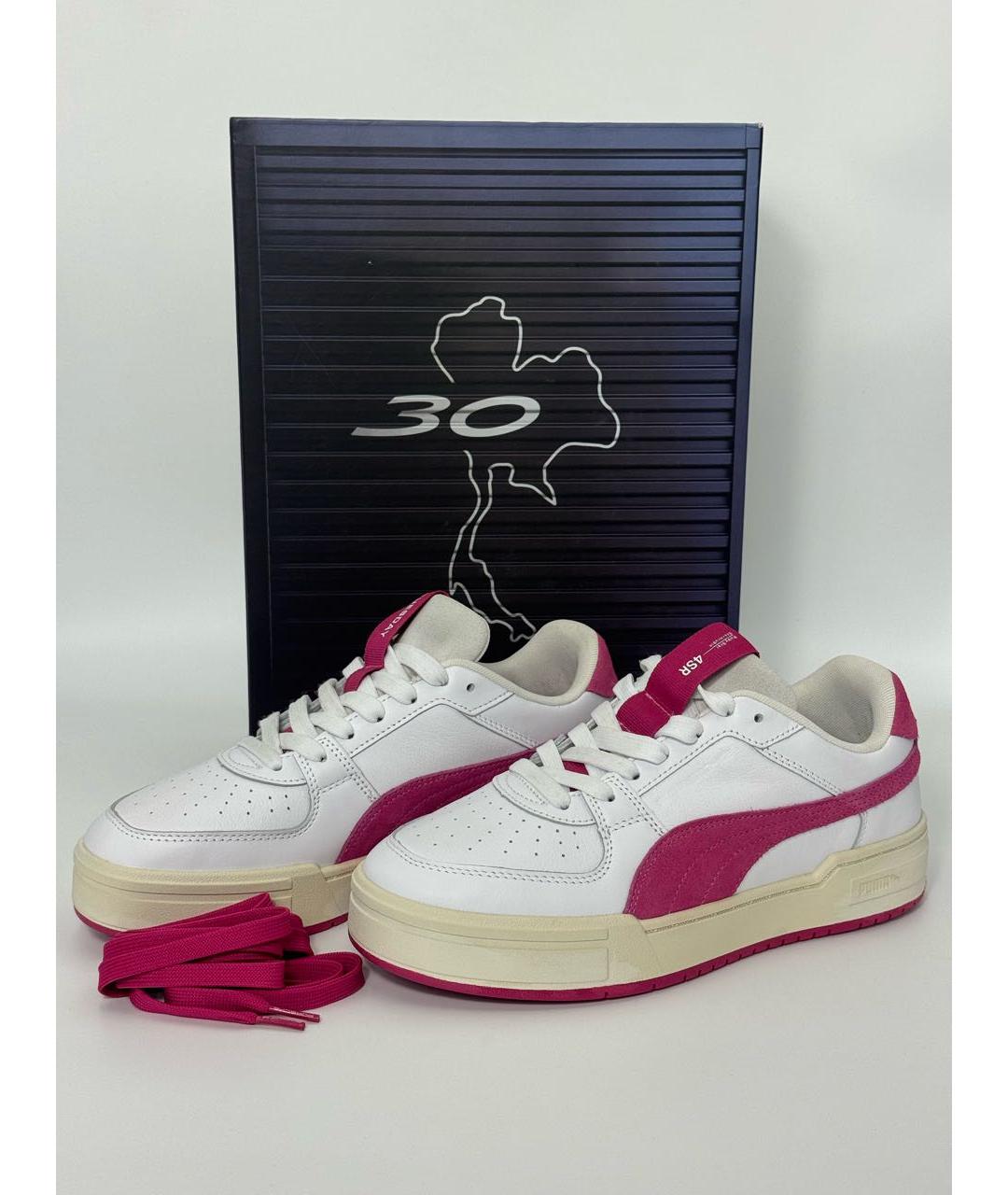 PUMA Белые кожаные низкие кроссовки / кеды, фото 8