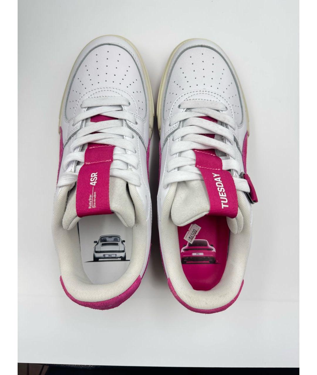 PUMA Белые кожаные низкие кроссовки / кеды, фото 3