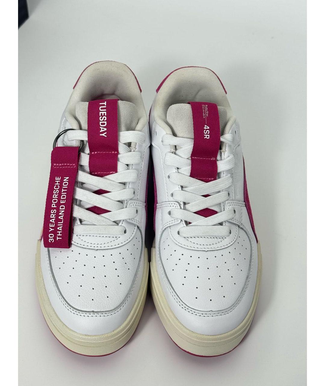 PUMA Белые кожаные низкие кроссовки / кеды, фото 2