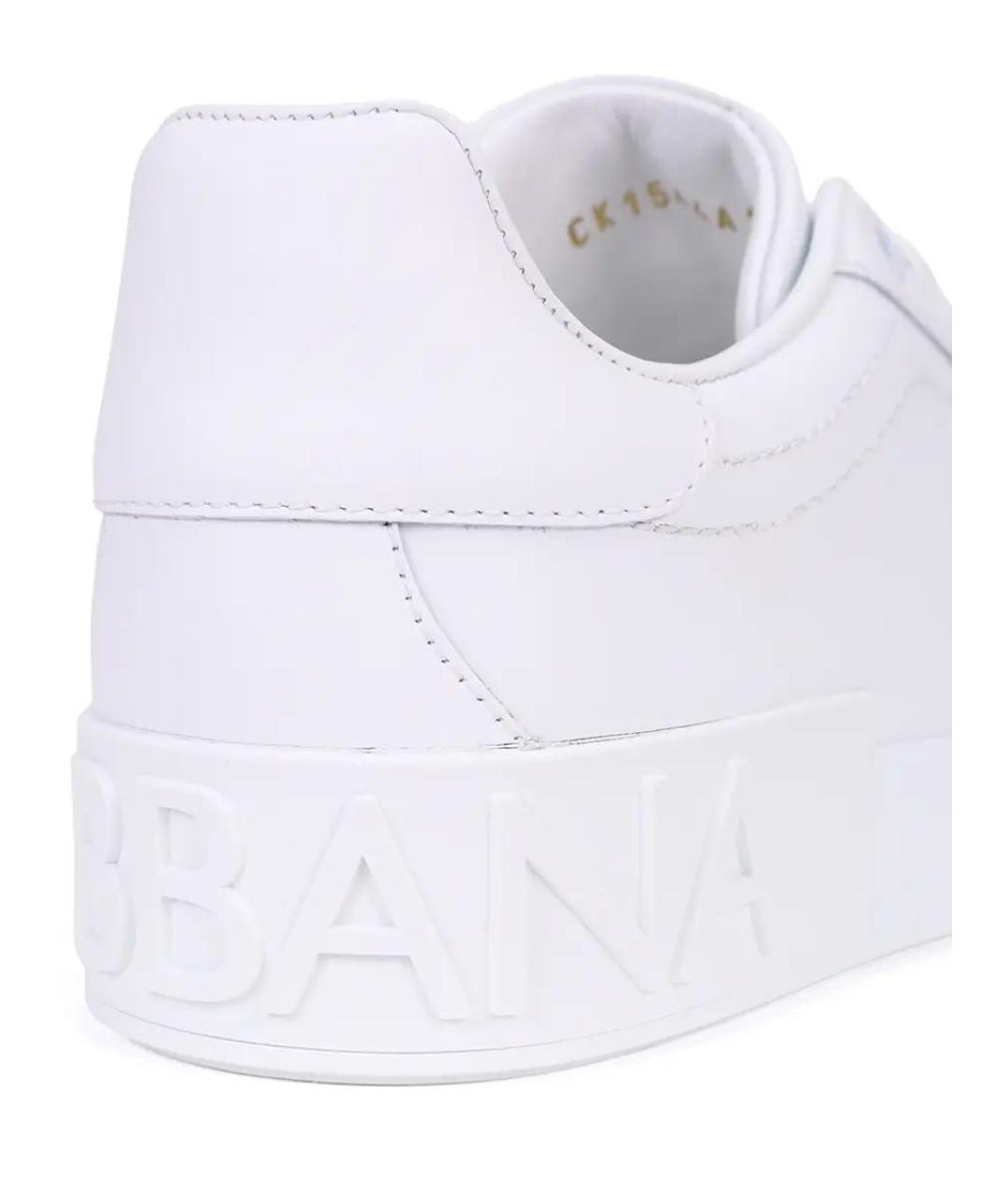 DOLCE&GABBANA Белые кожаные кеды, фото 6