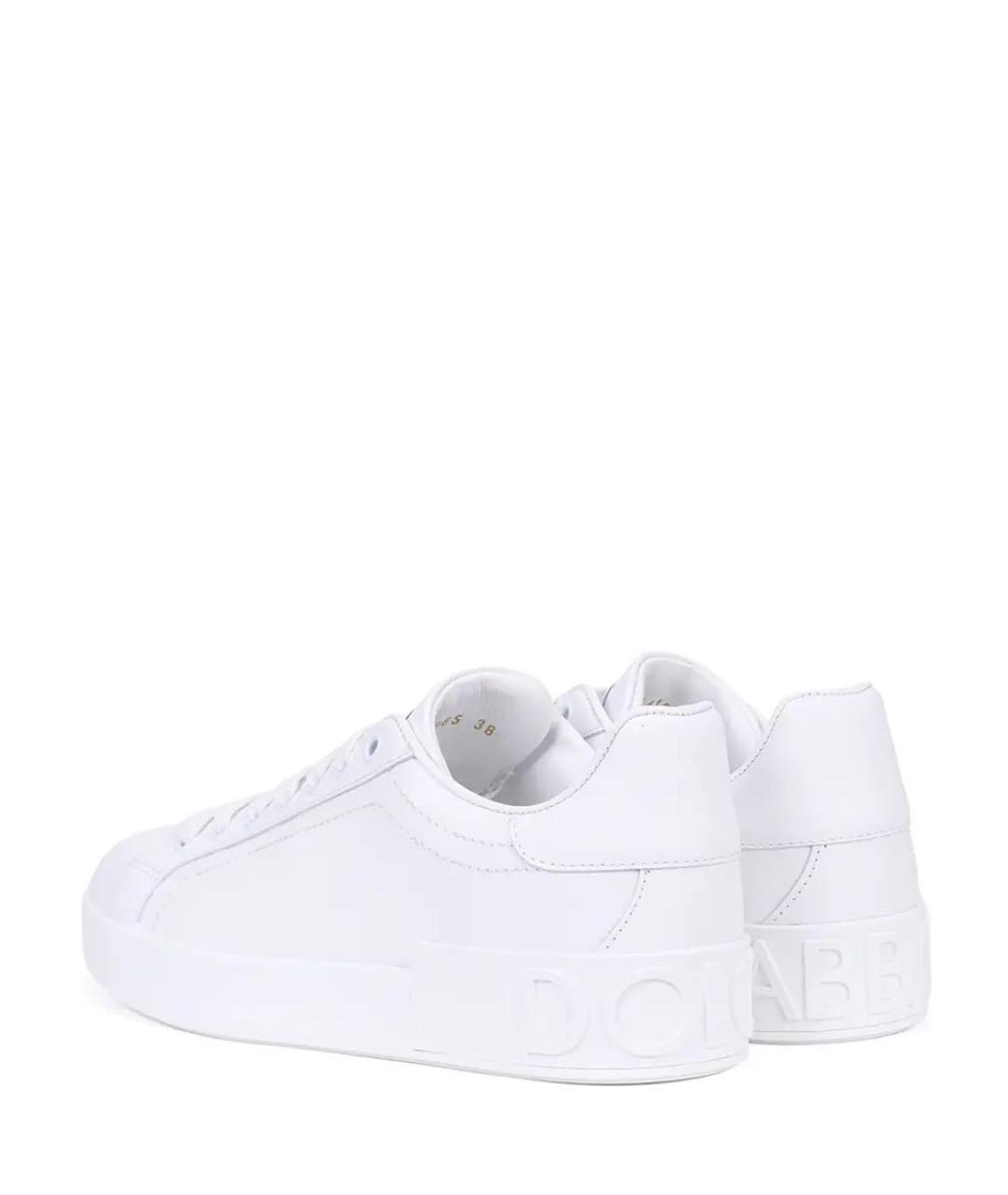 DOLCE&GABBANA Белые кожаные кеды, фото 4