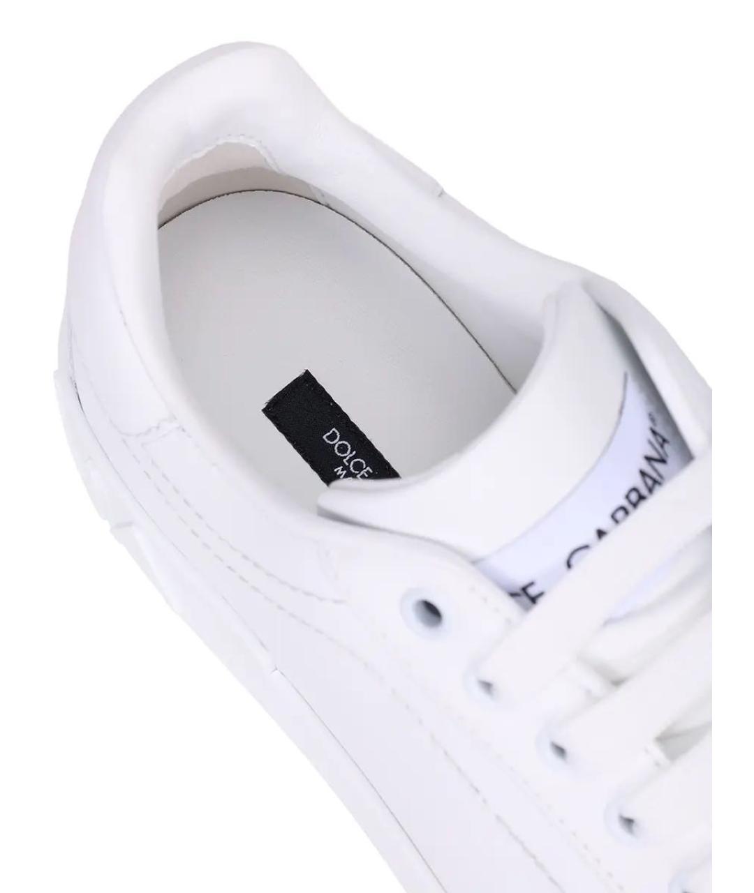 DOLCE&GABBANA Белые кожаные кеды, фото 5