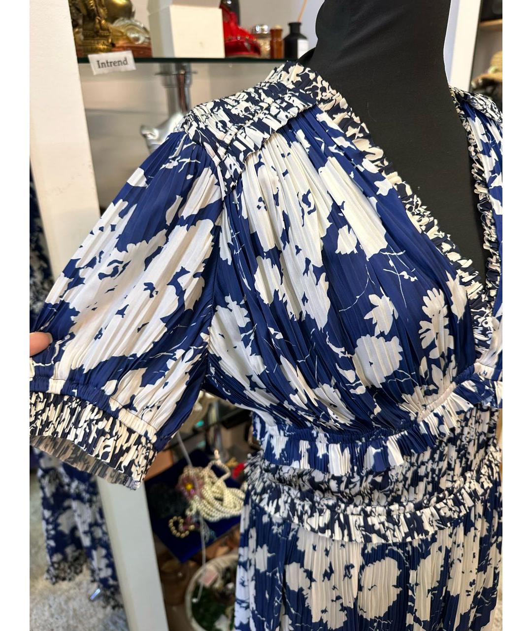 POLO RALPH LAUREN Синее полиэстеровое повседневное платье, фото 8